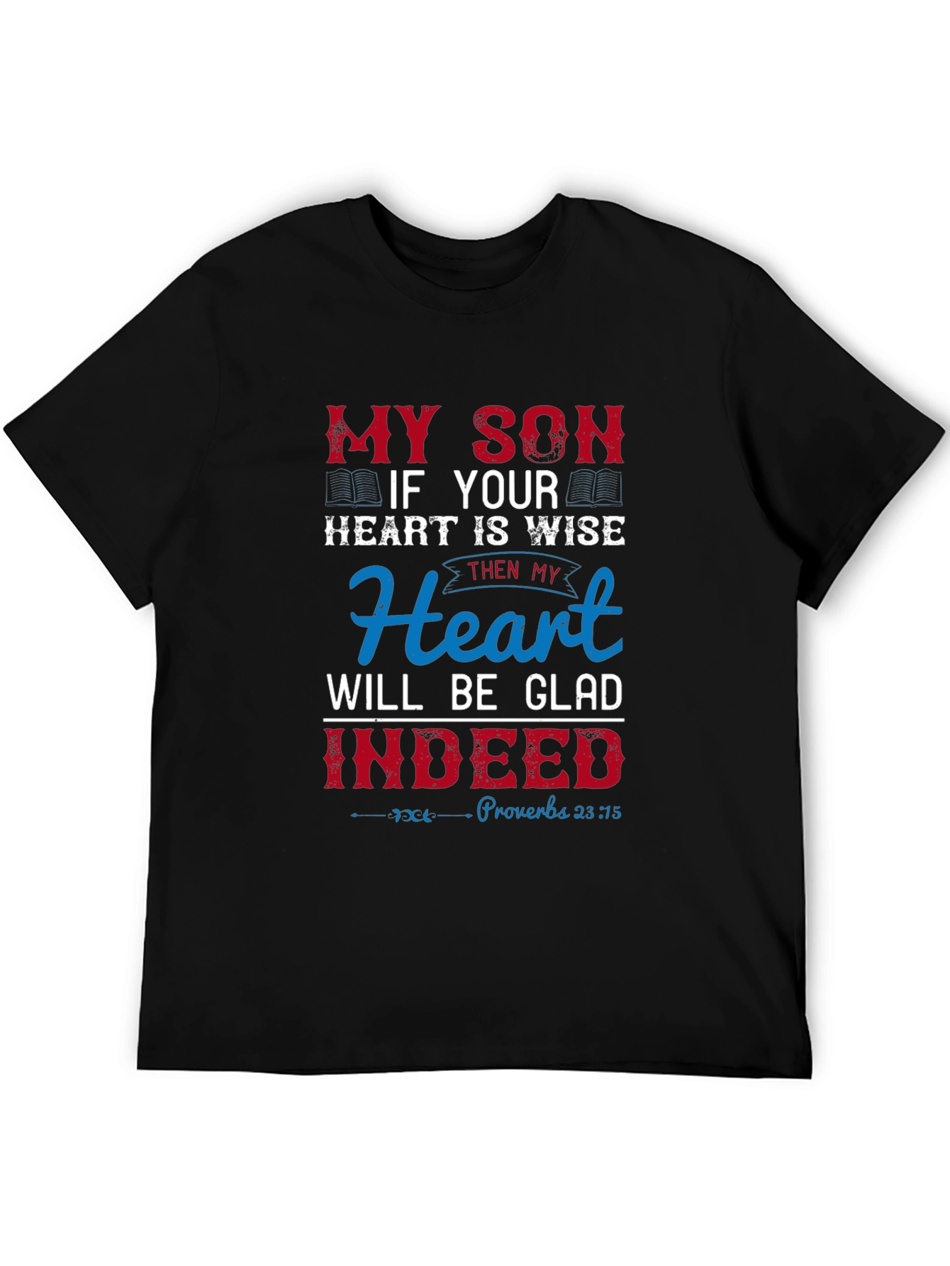 Black My Son Heart is Wise Graphic T-Shirt view 5