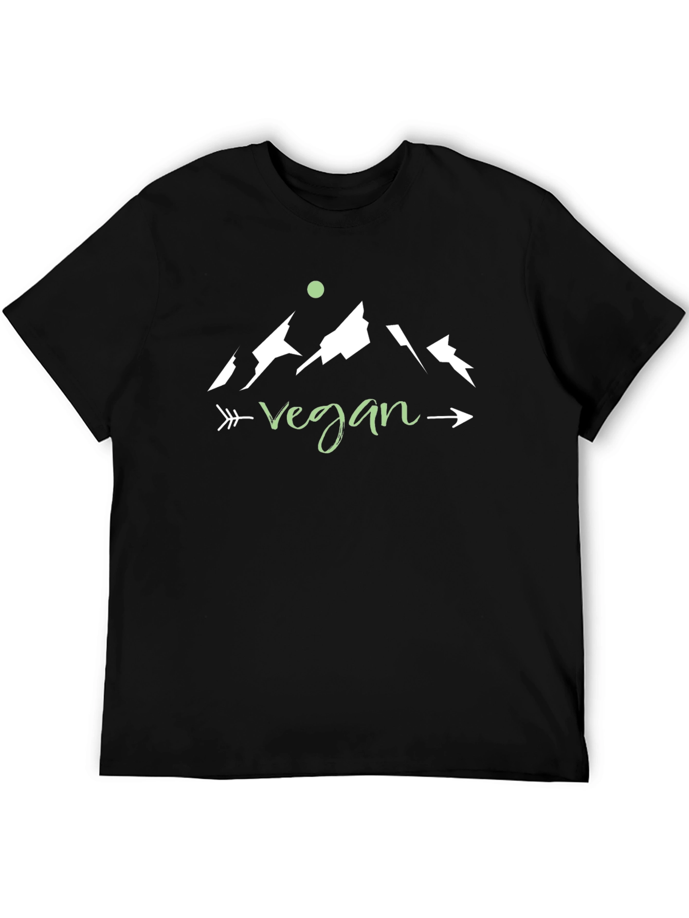 Black Vegan Mountain Arrow T-Shirt - Black view 5