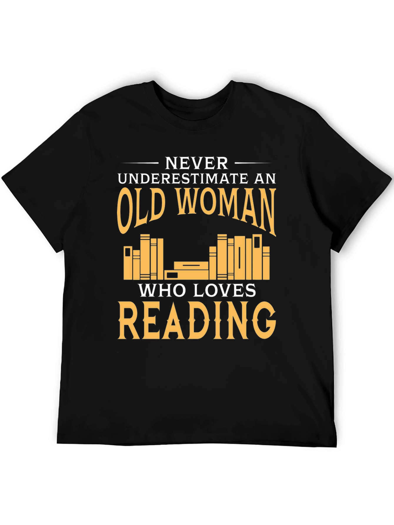 Black Funny Old Woman Reading T-Shirt view 5