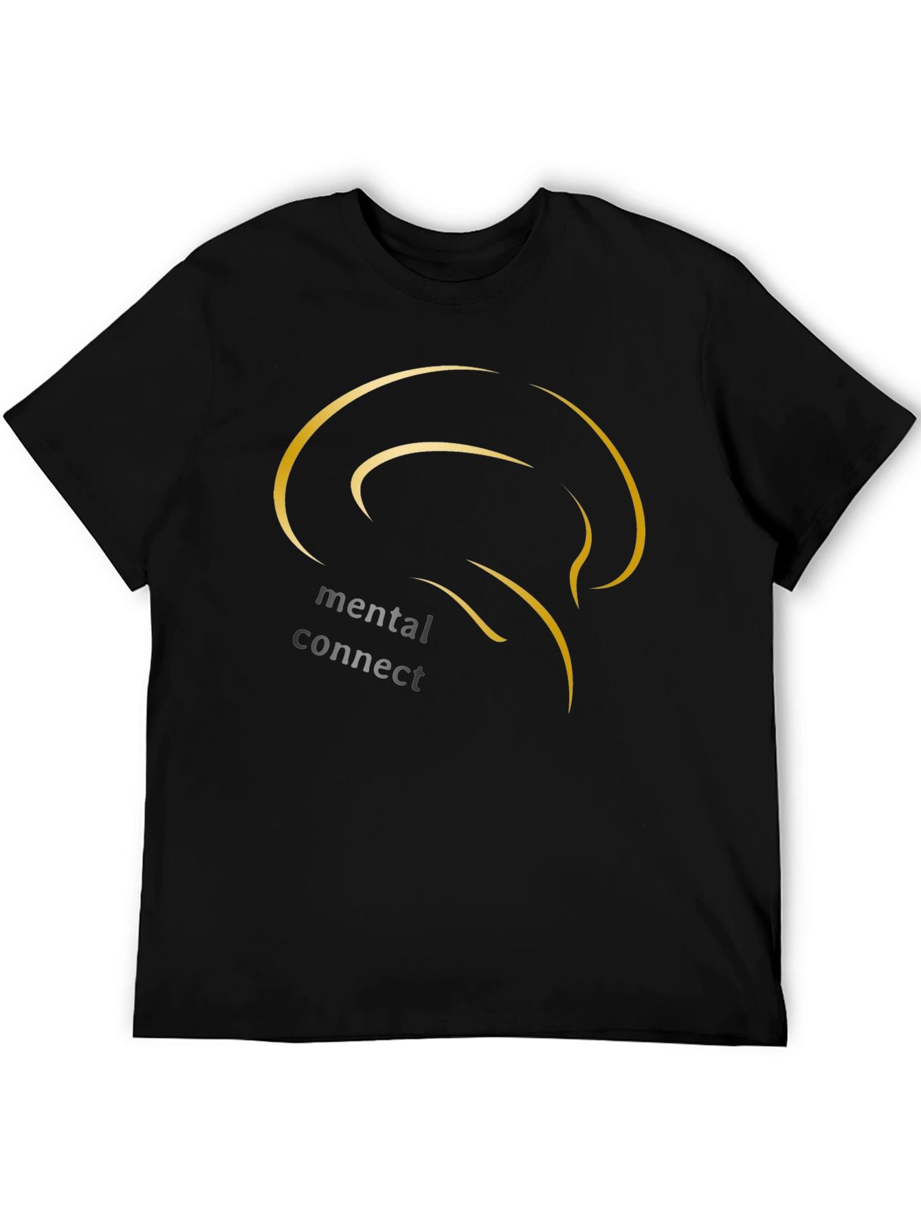Black Mental Connect Black T-Shirt view 5