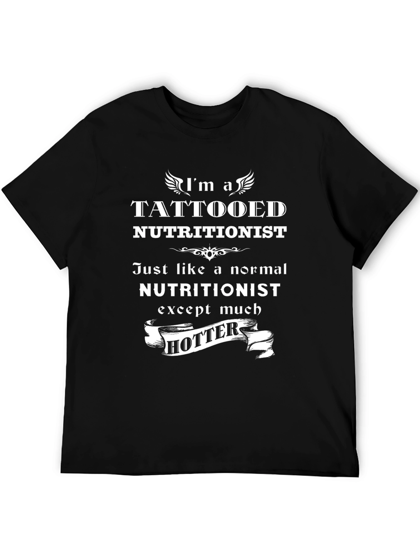 Black Tattooed Nutritionist T-Shirt - Funny & Stylish view 5