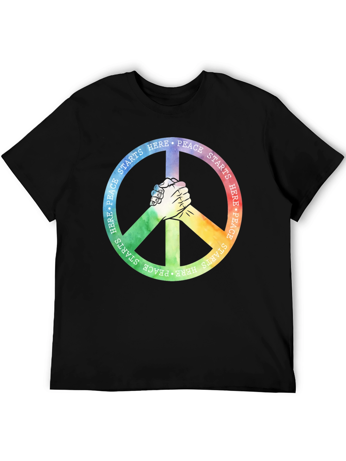 Black Peace Starts Here Graphic T-Shirt view 5
