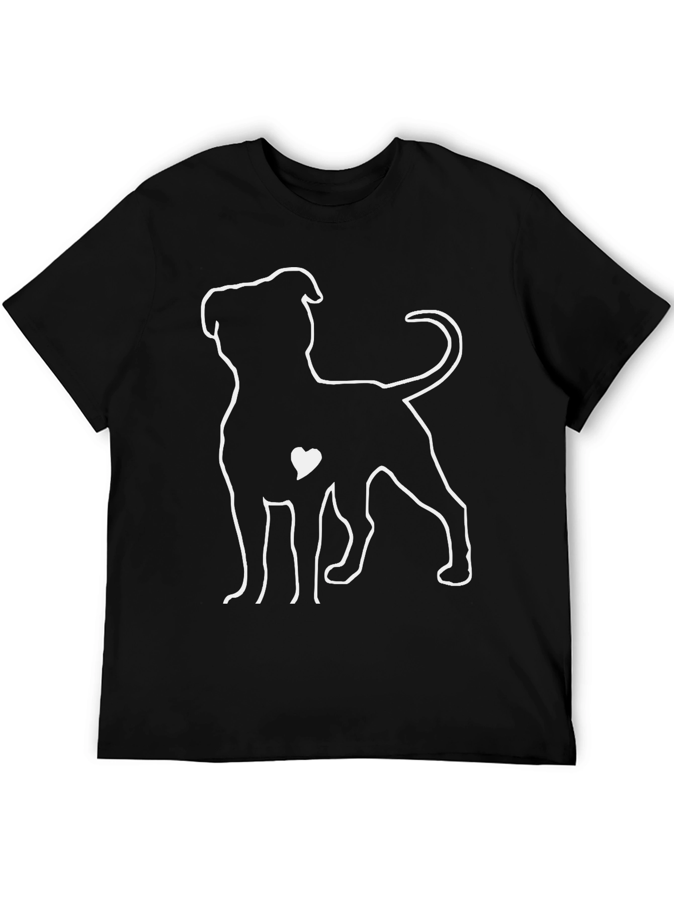 Black Dog Lover T-Shirt - Pitbull Heart Design view 5