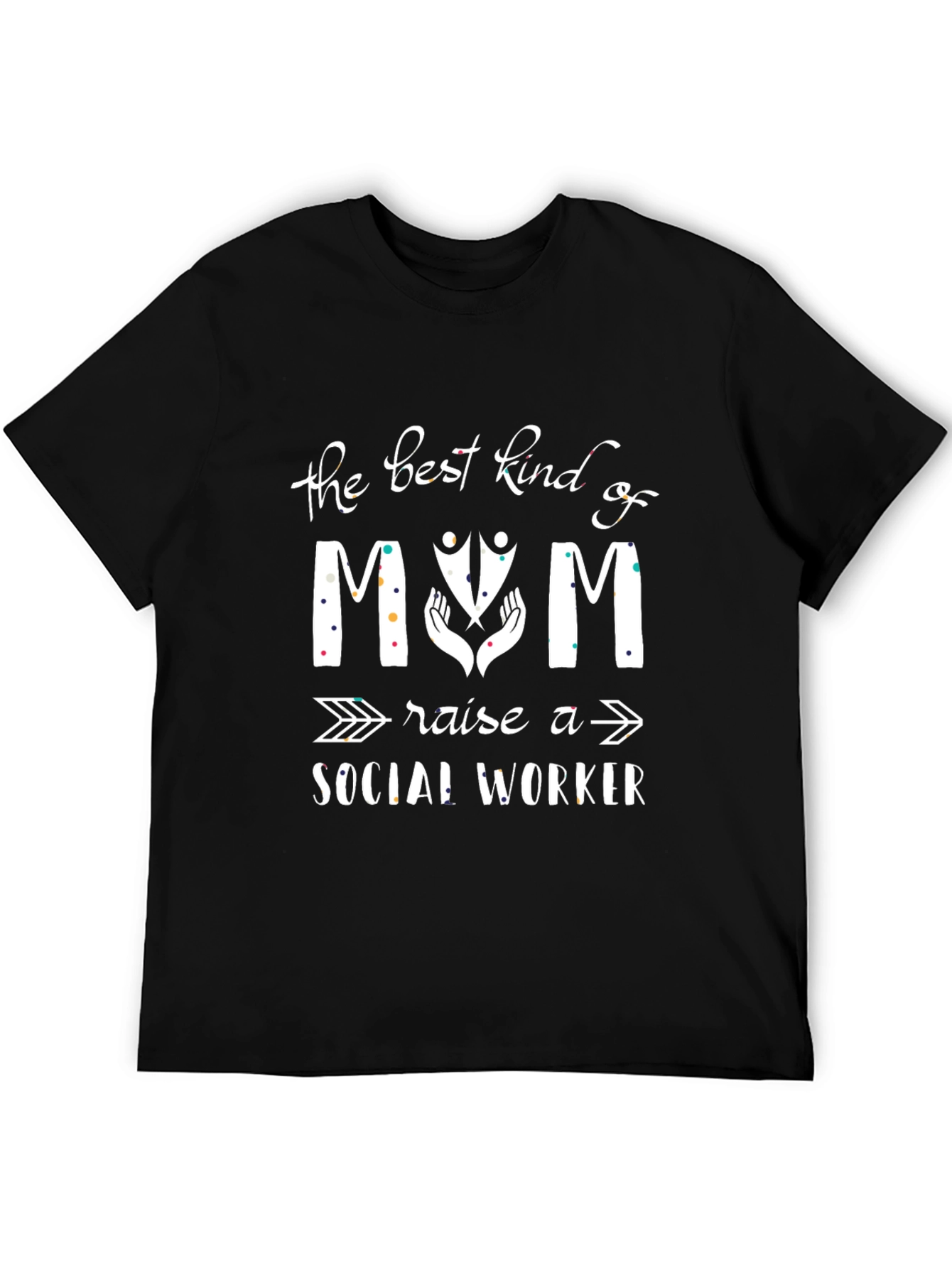 Black Best Kind of Mom Raises Social Worker Graphic T-Shirt view 5