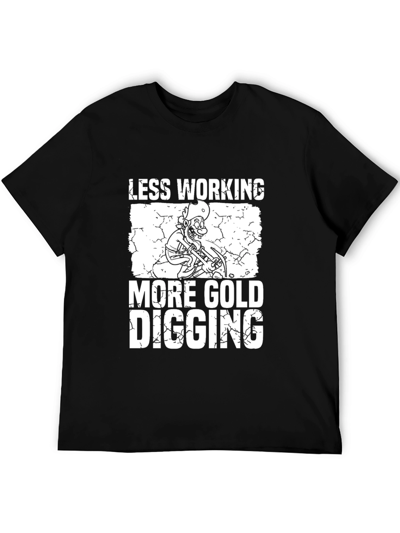 Black Less Working More Gold Digging Graphic T-Shirt view 5