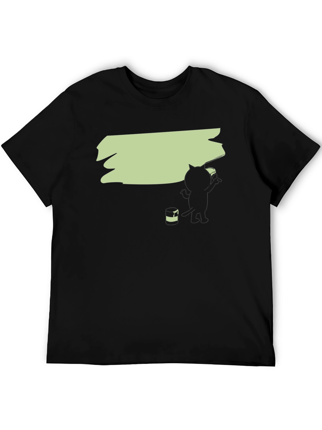 Black Cat Painting T-Shirt - Funny Artistic Tee view 5