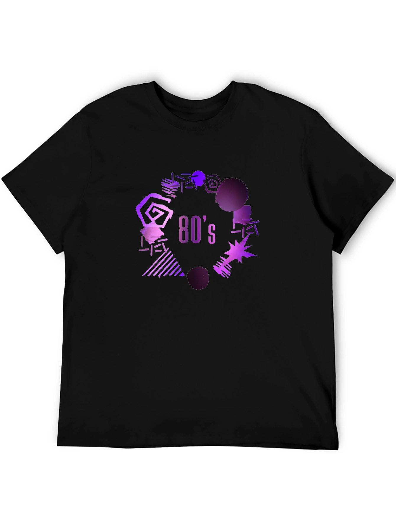 Black Retro 80's Graphic Tee - Black view 5
