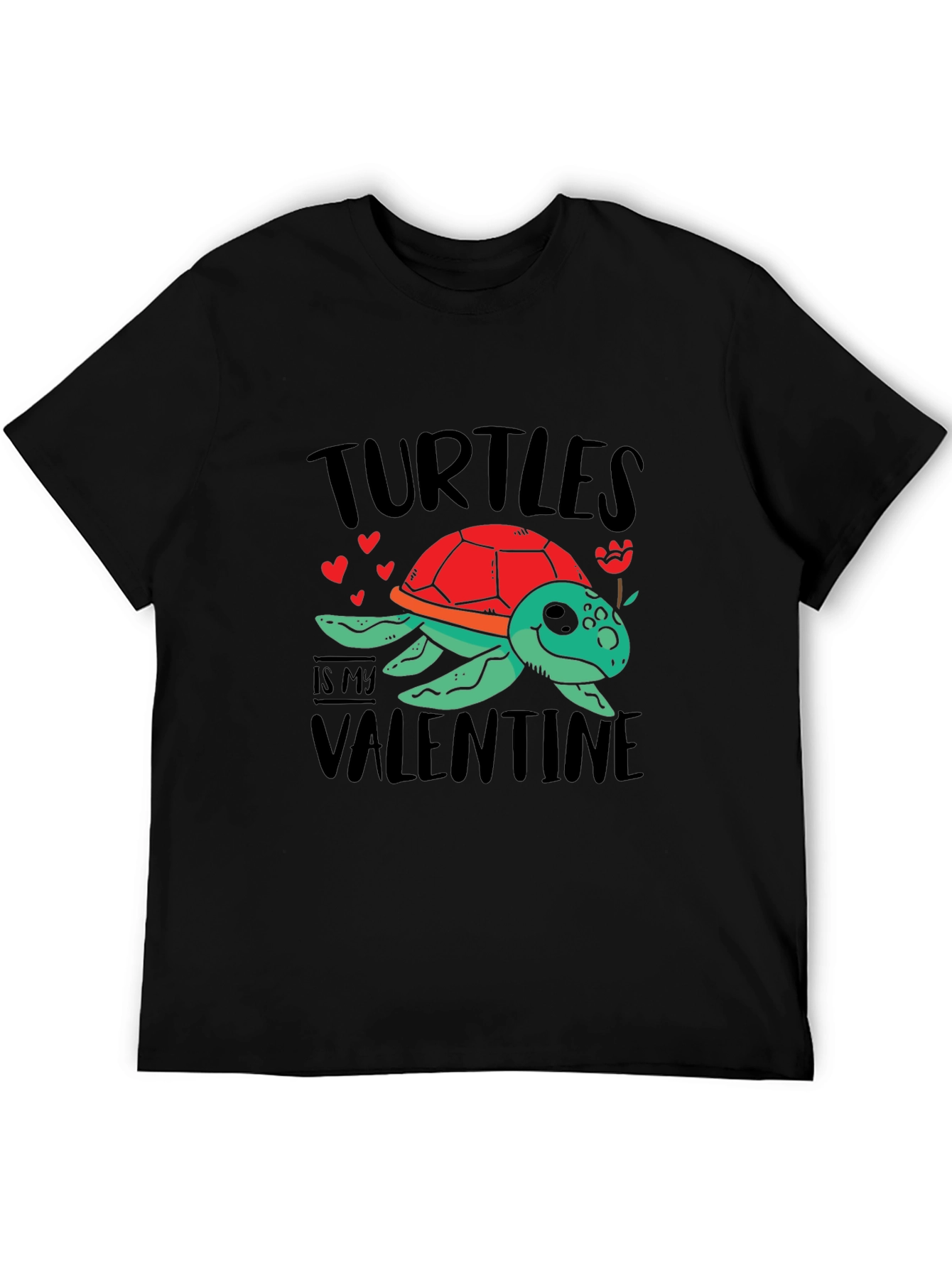 Black Turtle Valentine Graphic Tee Shirt view 5