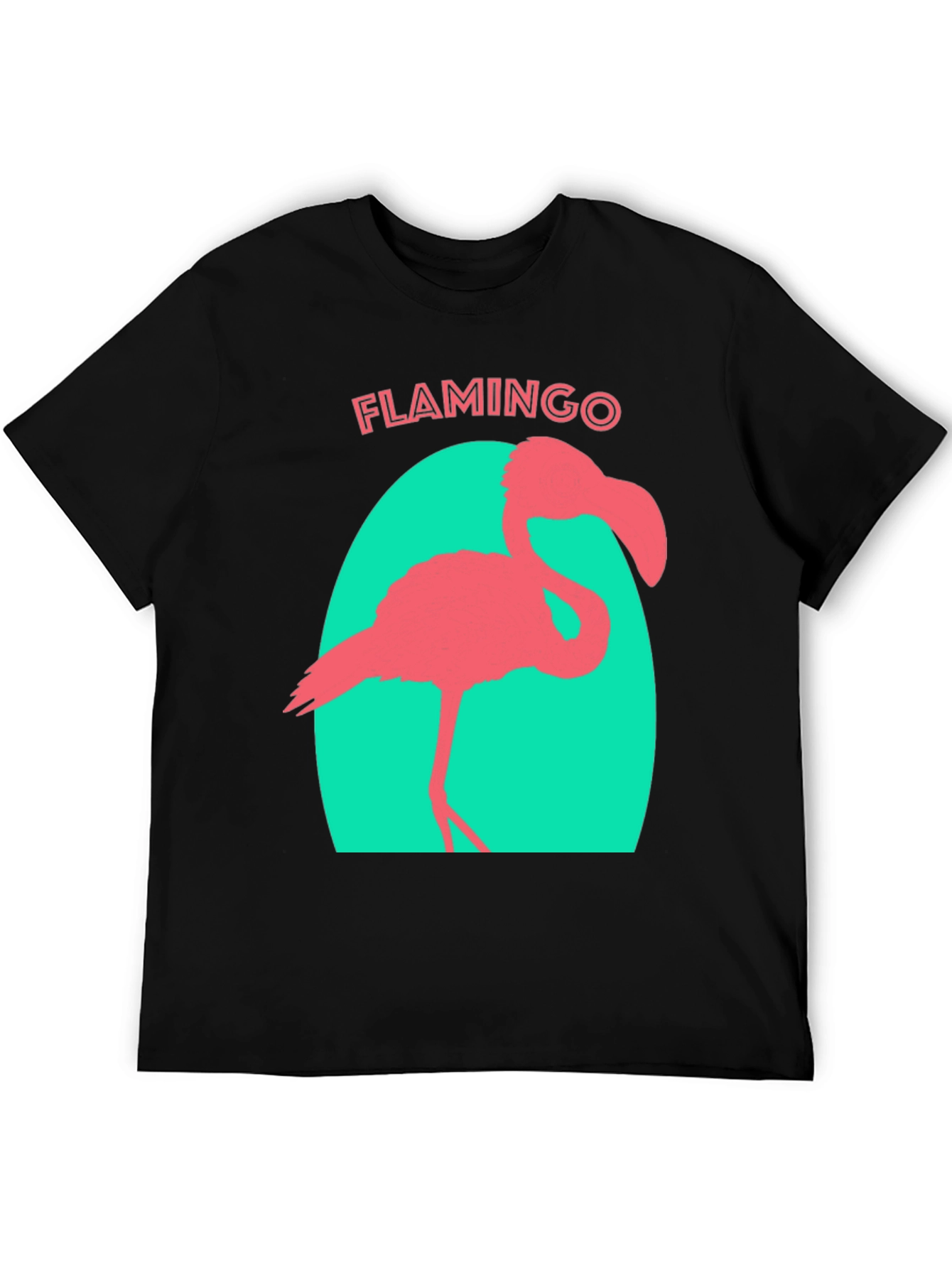 Black Flamingo Graphic Tee - Black Cotton T-Shirt view 5