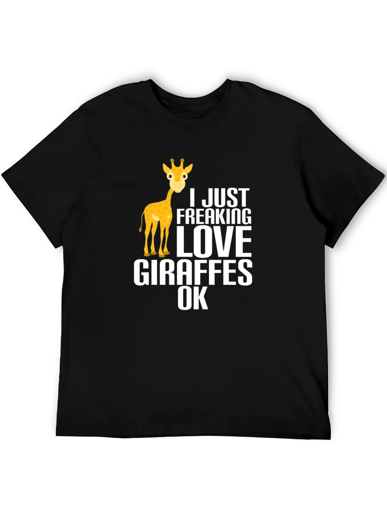 Black I Love Giraffes Graphic T-Shirt view 5