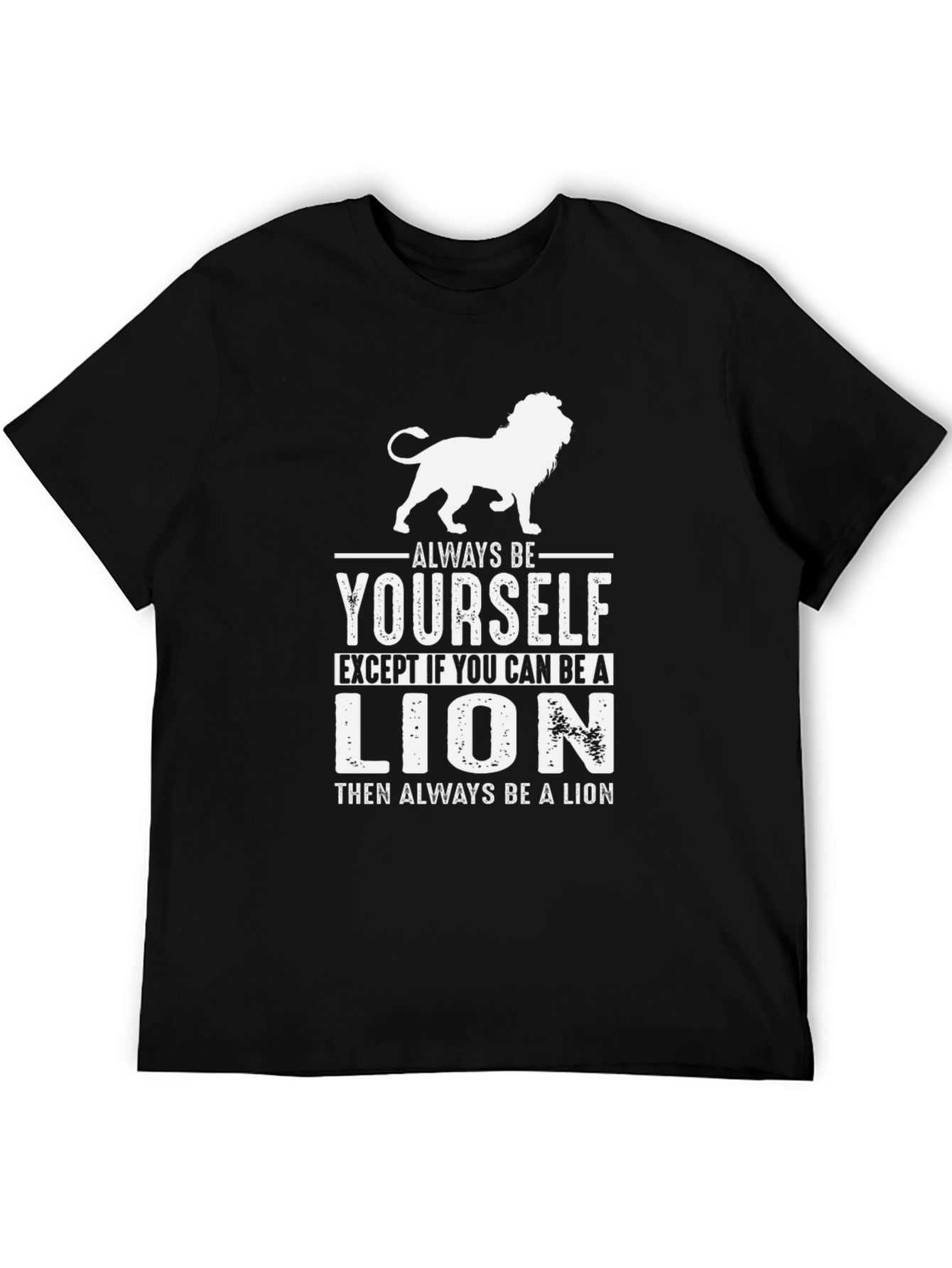Black Always Be Yourself Lion Graphic T-Shirt view 5