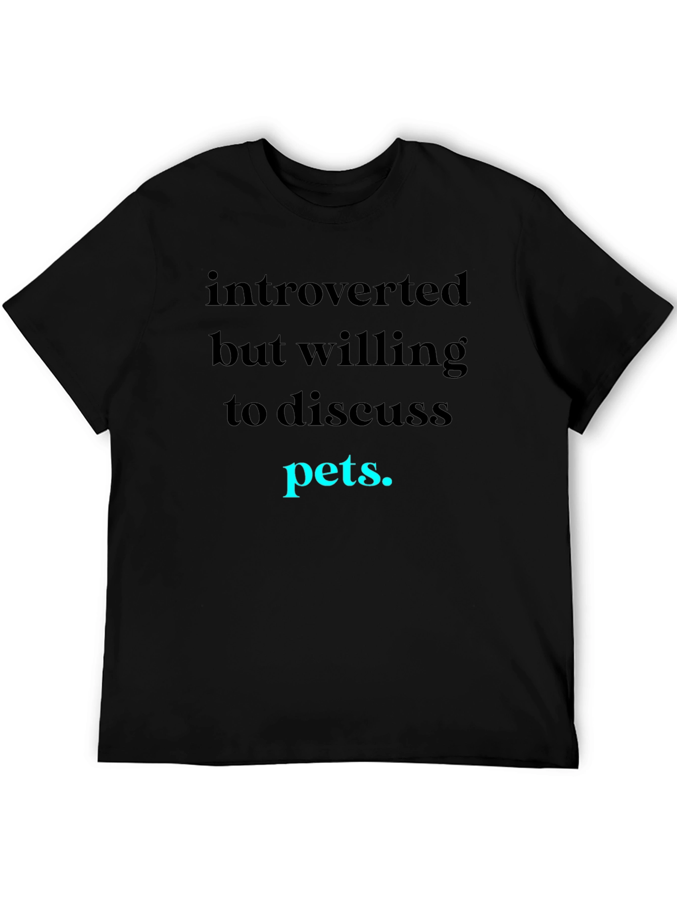 Black Introverted Pets Graphic Tee view 5