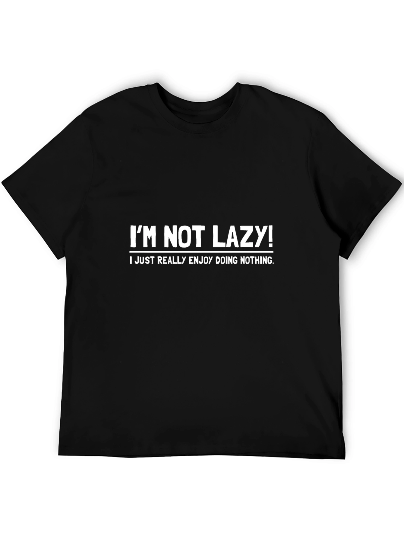 Black Funny I'm Not Lazy T-Shirt - Men's Black Tee view 5