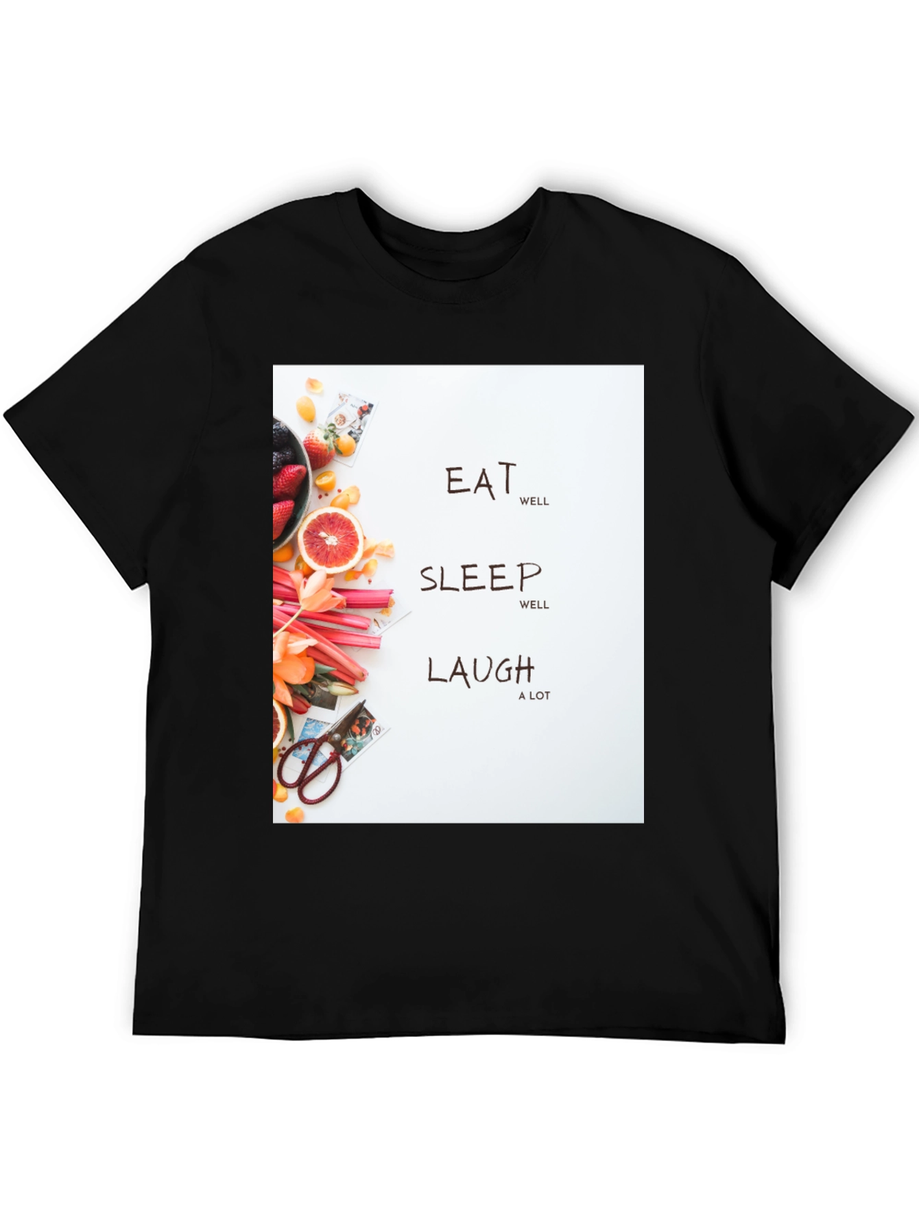 Black Eat Sleep Laugh Graphic Tee view 5