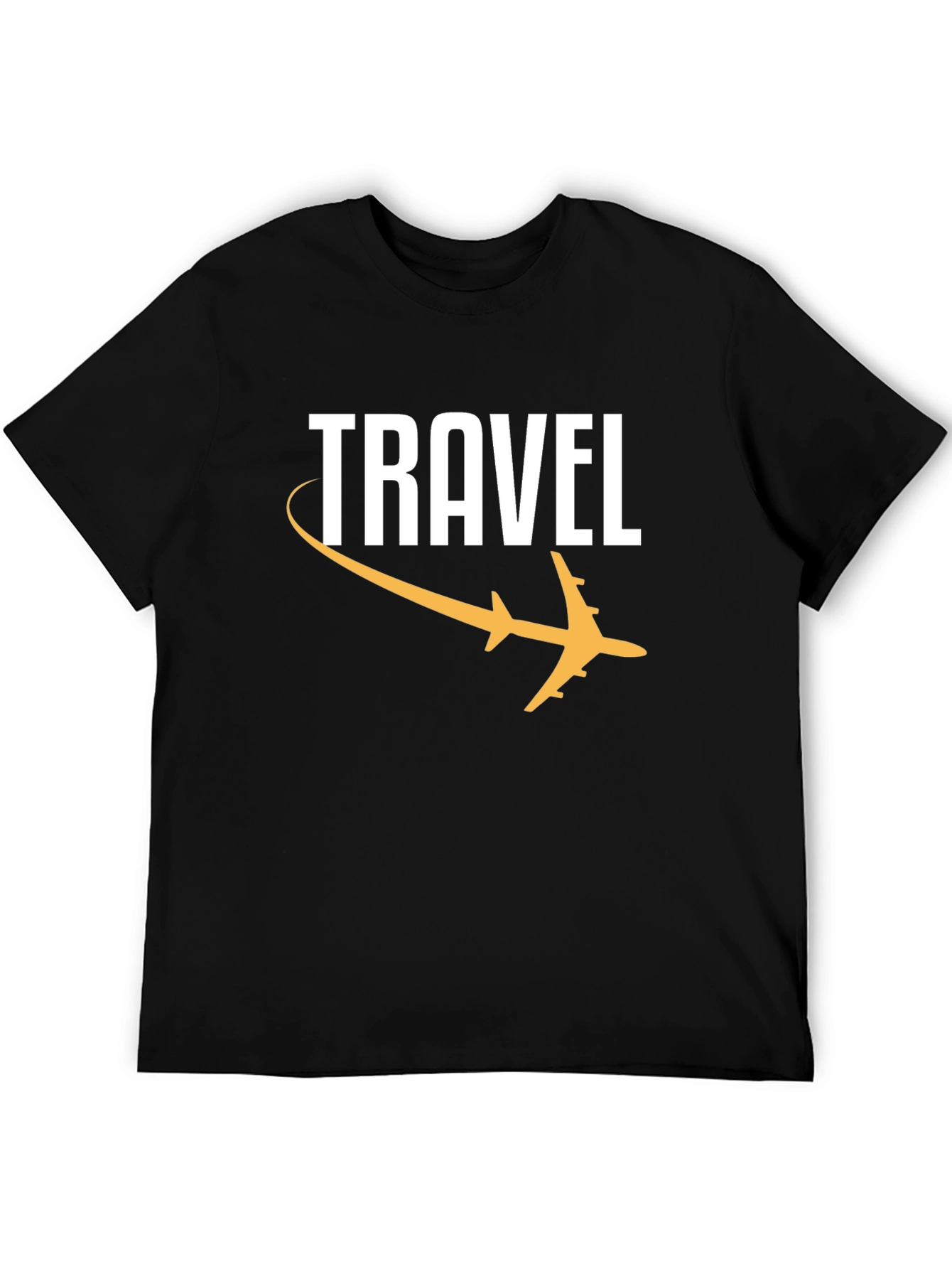 Black Travel Graphic Tee - Black Airplane T-Shirt view 5