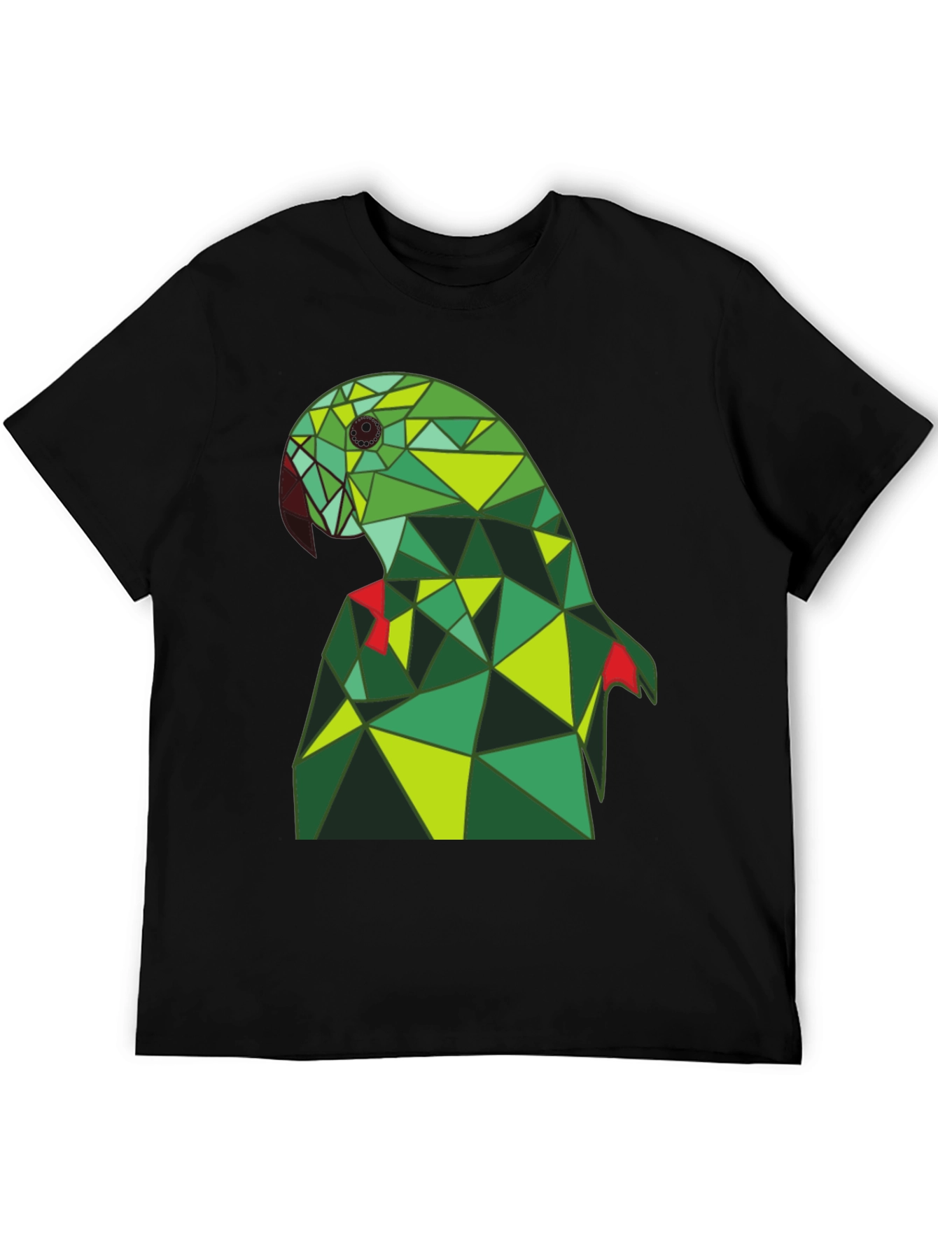 Black Geometric Parrot Tee - Stylish Graphic Print view 5