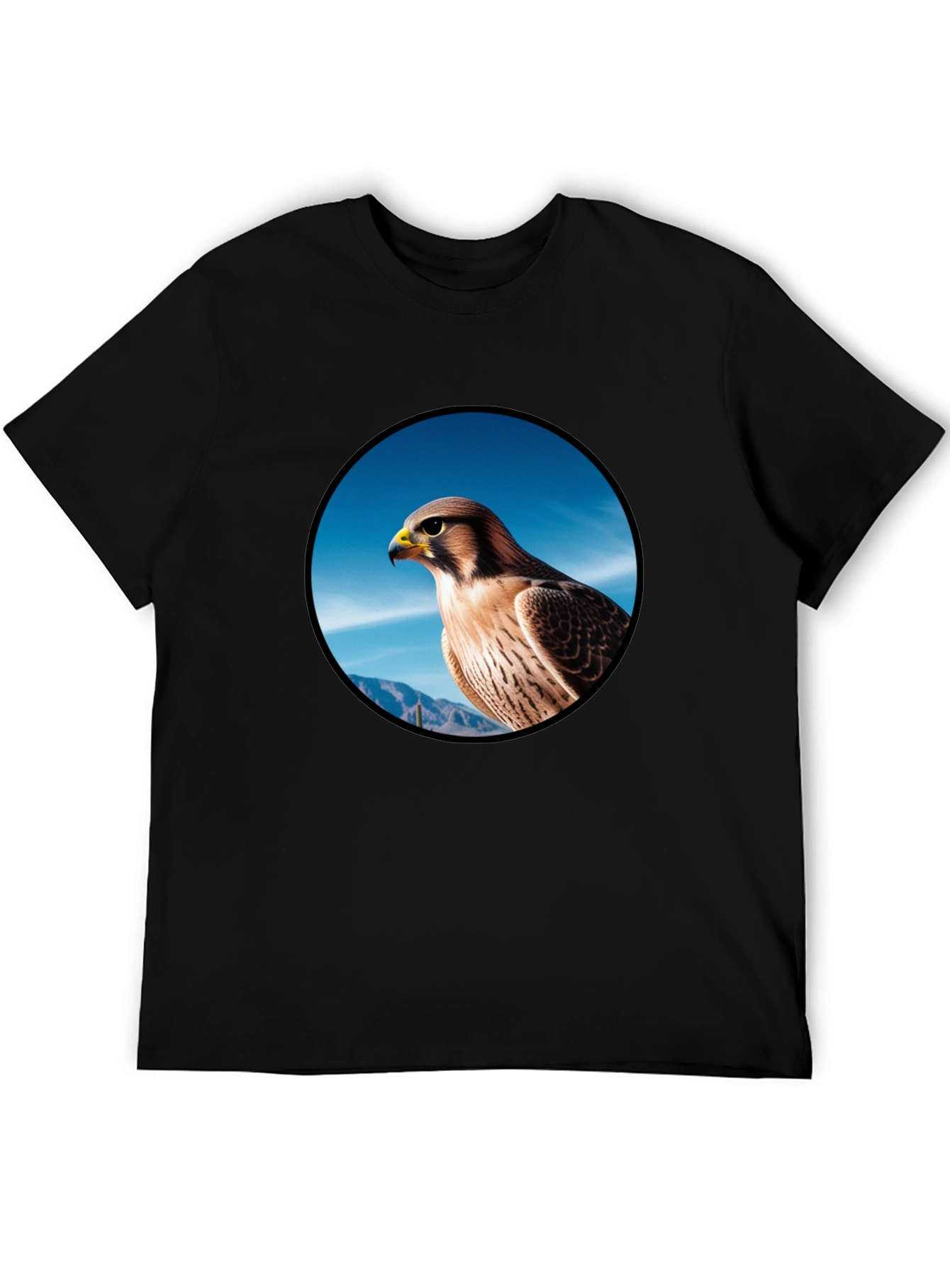 Black Falcon Graphic Tee - Men's Black T-Shirt view 5