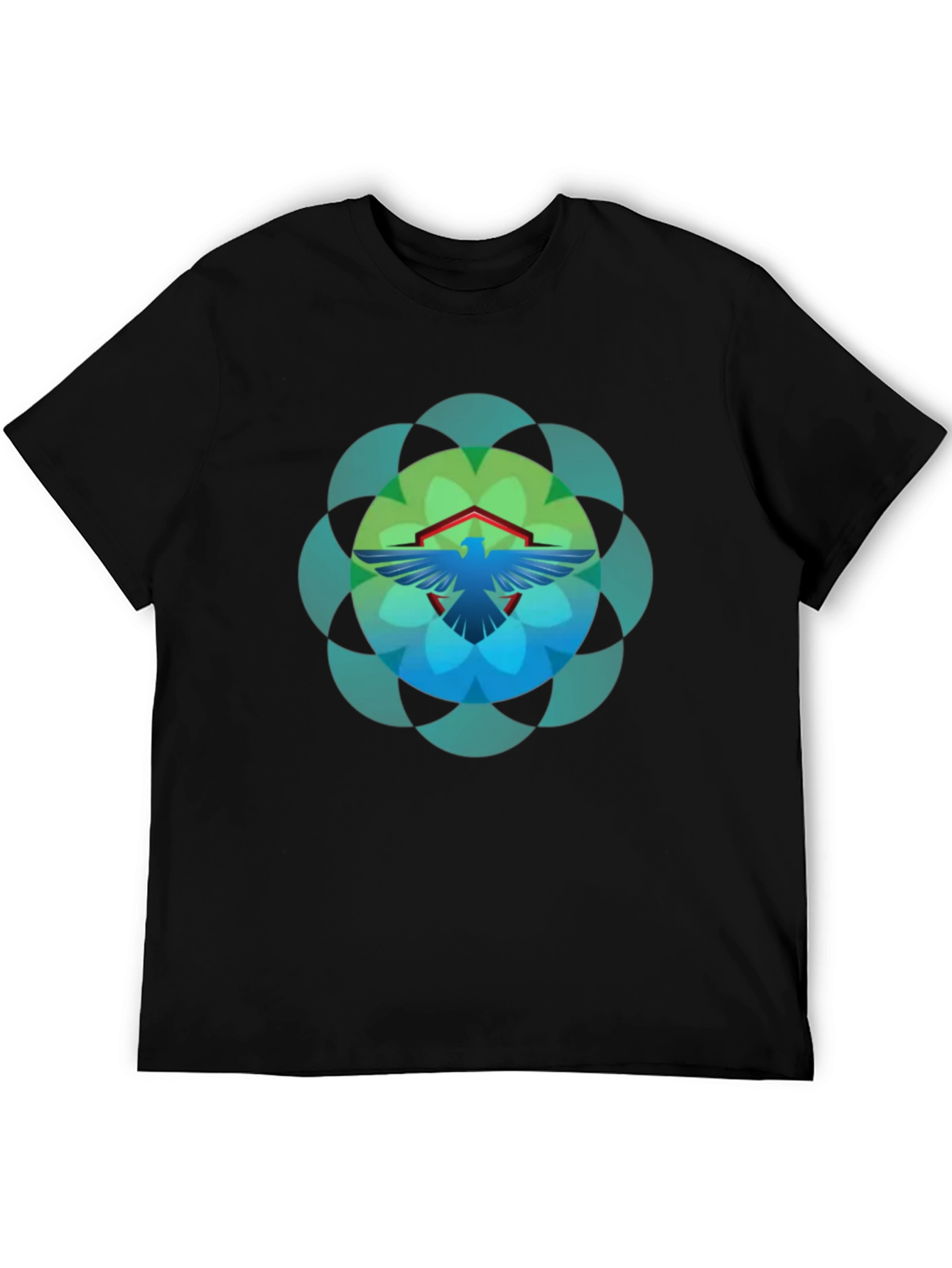 Black Geometric Bird Graphic T-Shirt - Black view 5