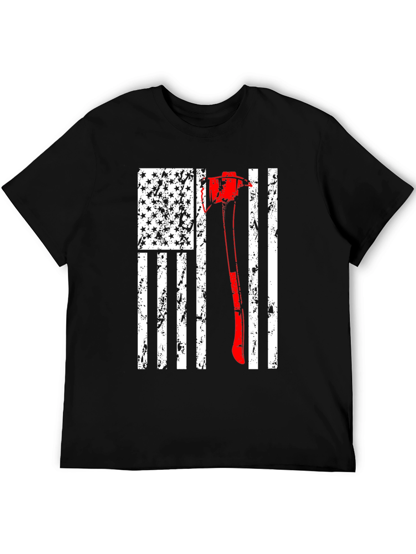 Firefighter Axe USA Flag T-Shirt - 5