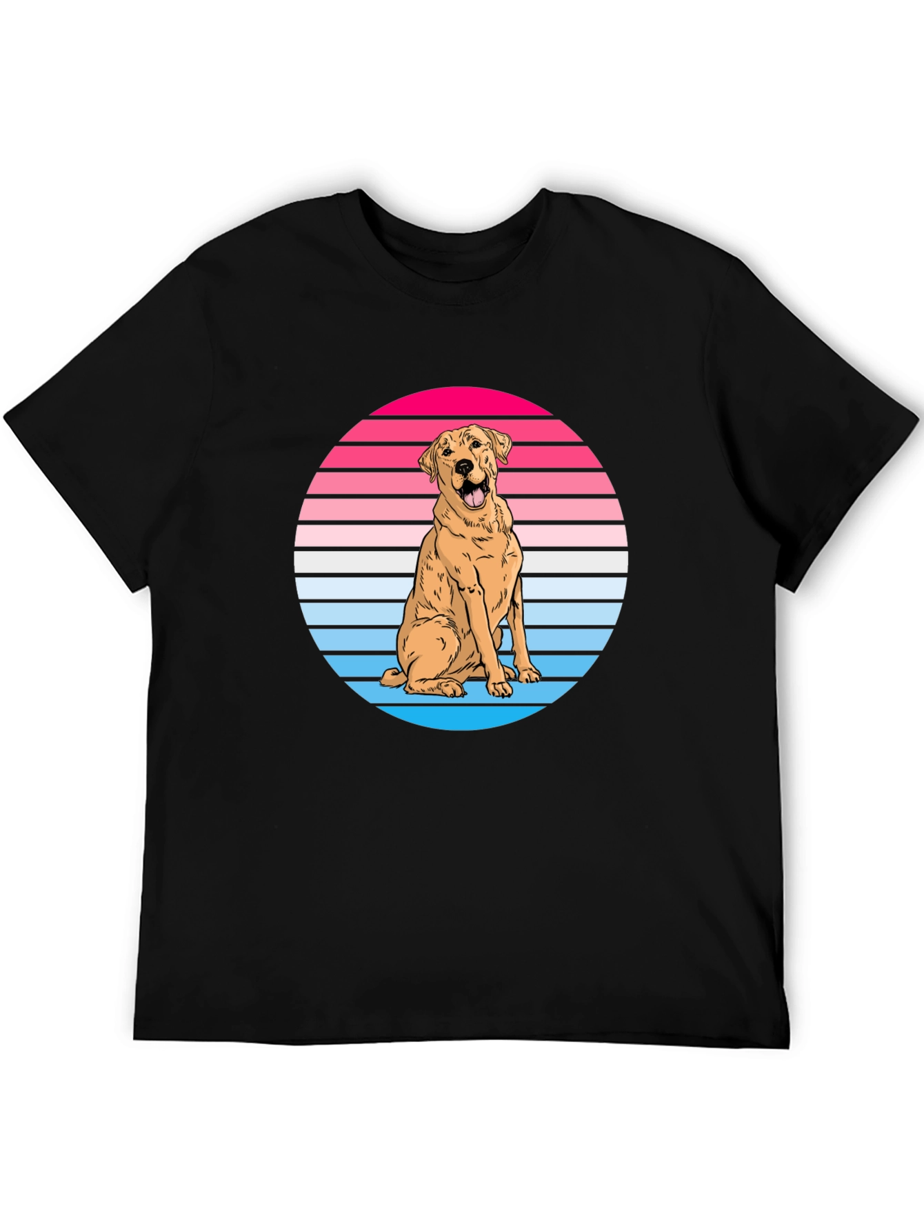 Black Retro Dog Graphic Tee - Labrador Lover Shirt view 5