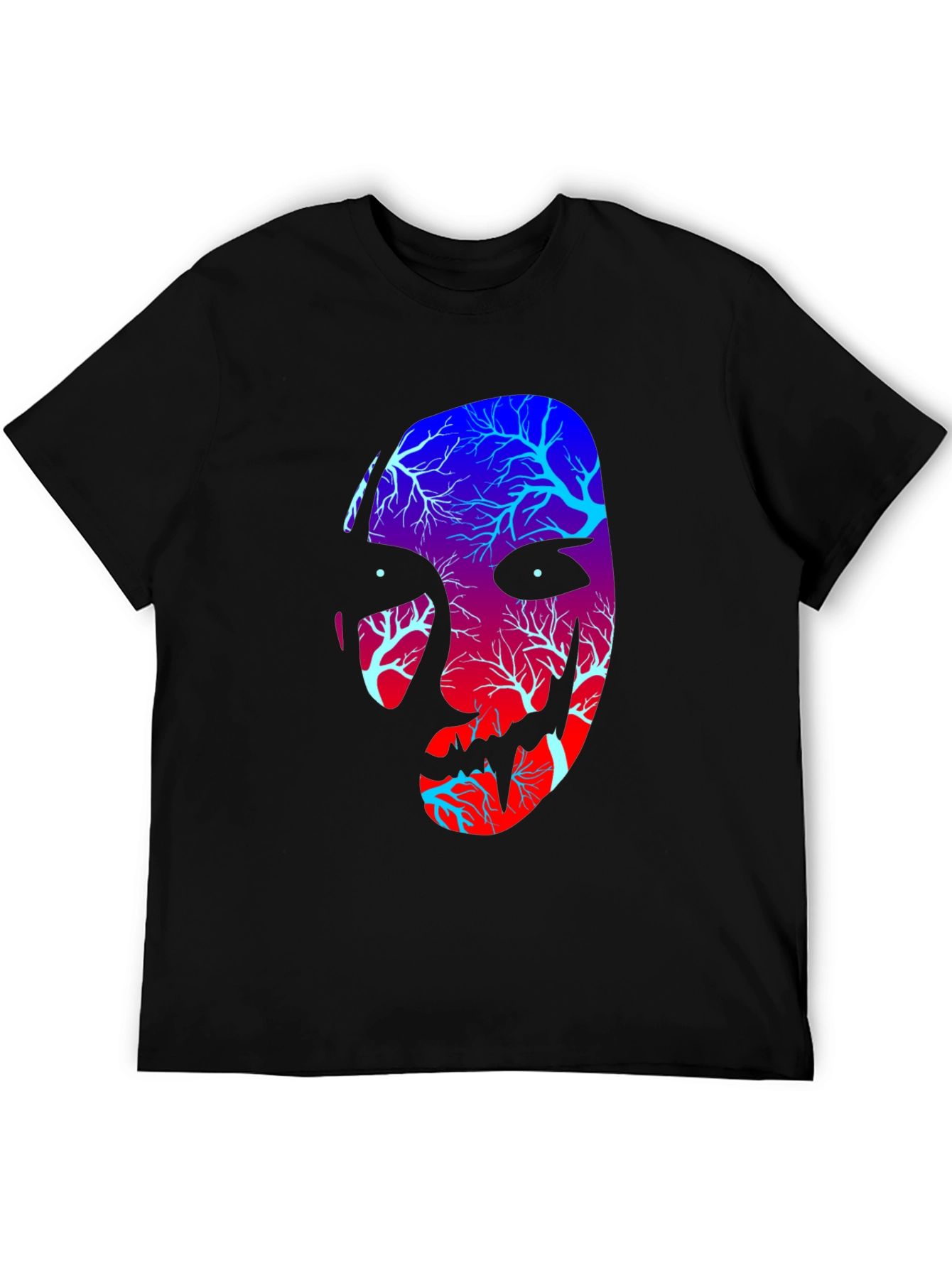 Black Tree Spirit Face Graphic Tee - Black view 5
