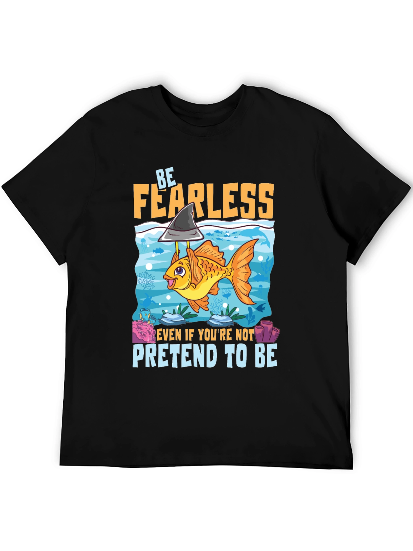 Black Be Fearless Graphic T-Shirt view 5