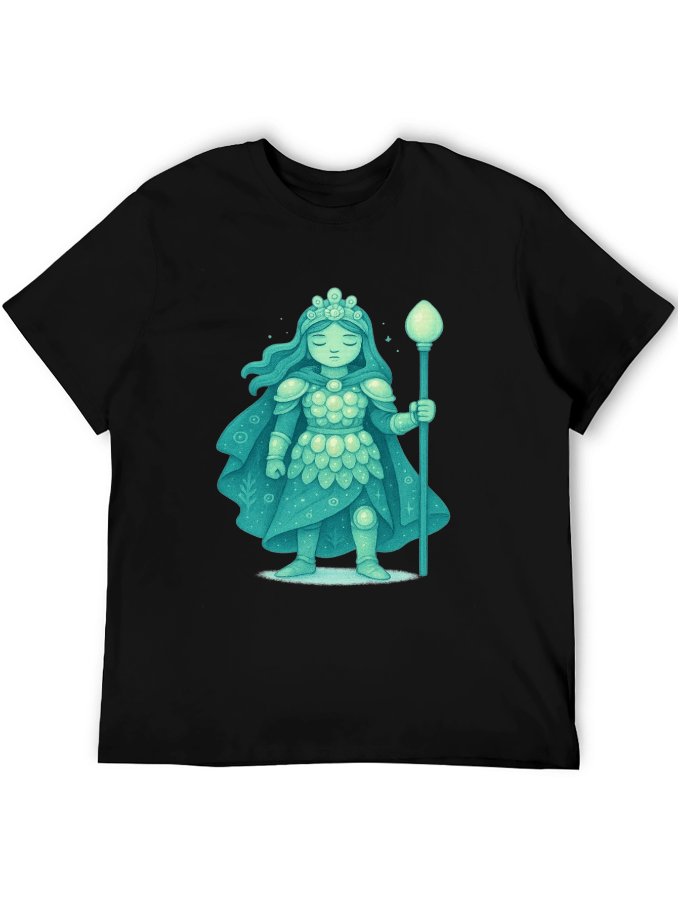Black Mystical Ice Queen Graphic Tee - Unique Fantasy Design view 5