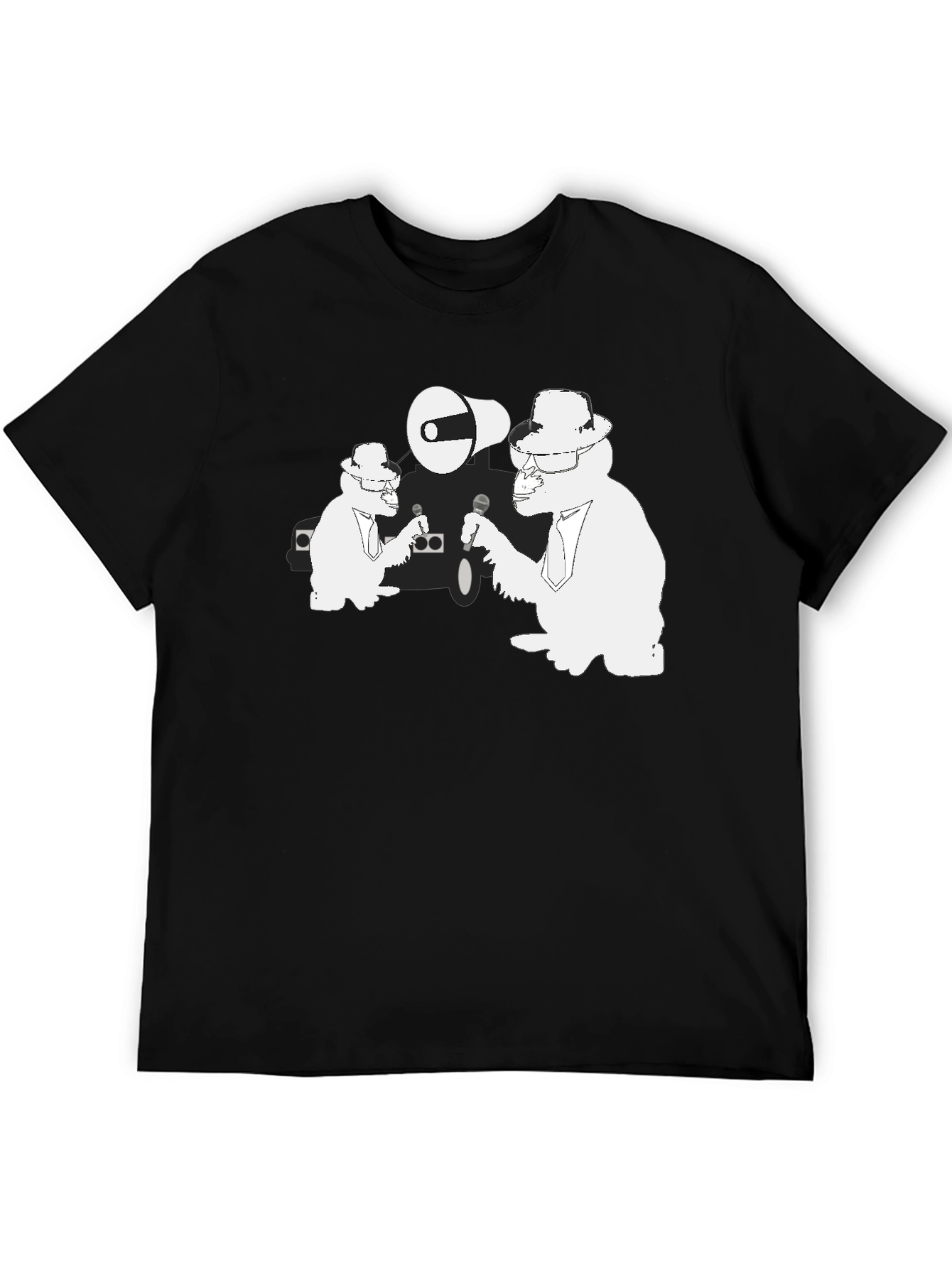 Black Funky Gorilla T-Shirt - Black Cotton Tee view 5