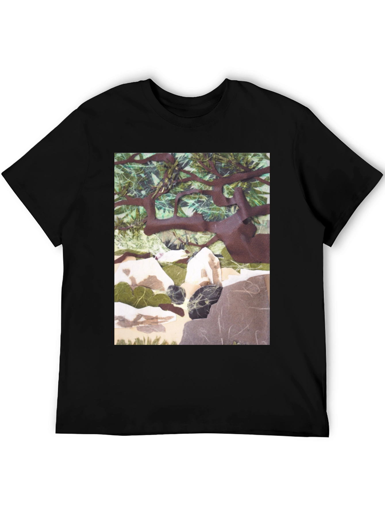 Black Nature Scene Graphic Print T-Shirt - Relaxed Fit view 5