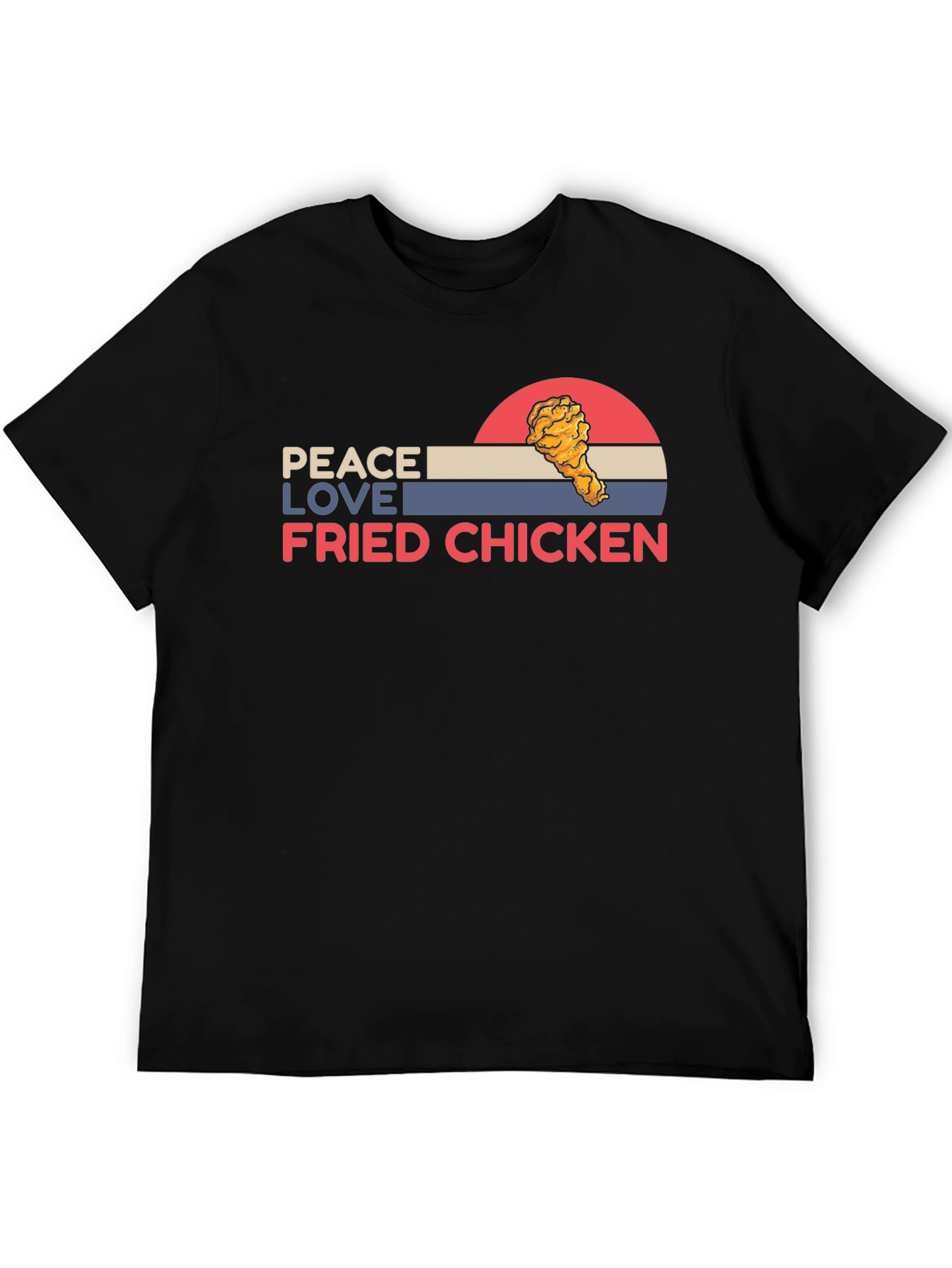 Black Peace Love Fried Chicken Graphic Tee view 5