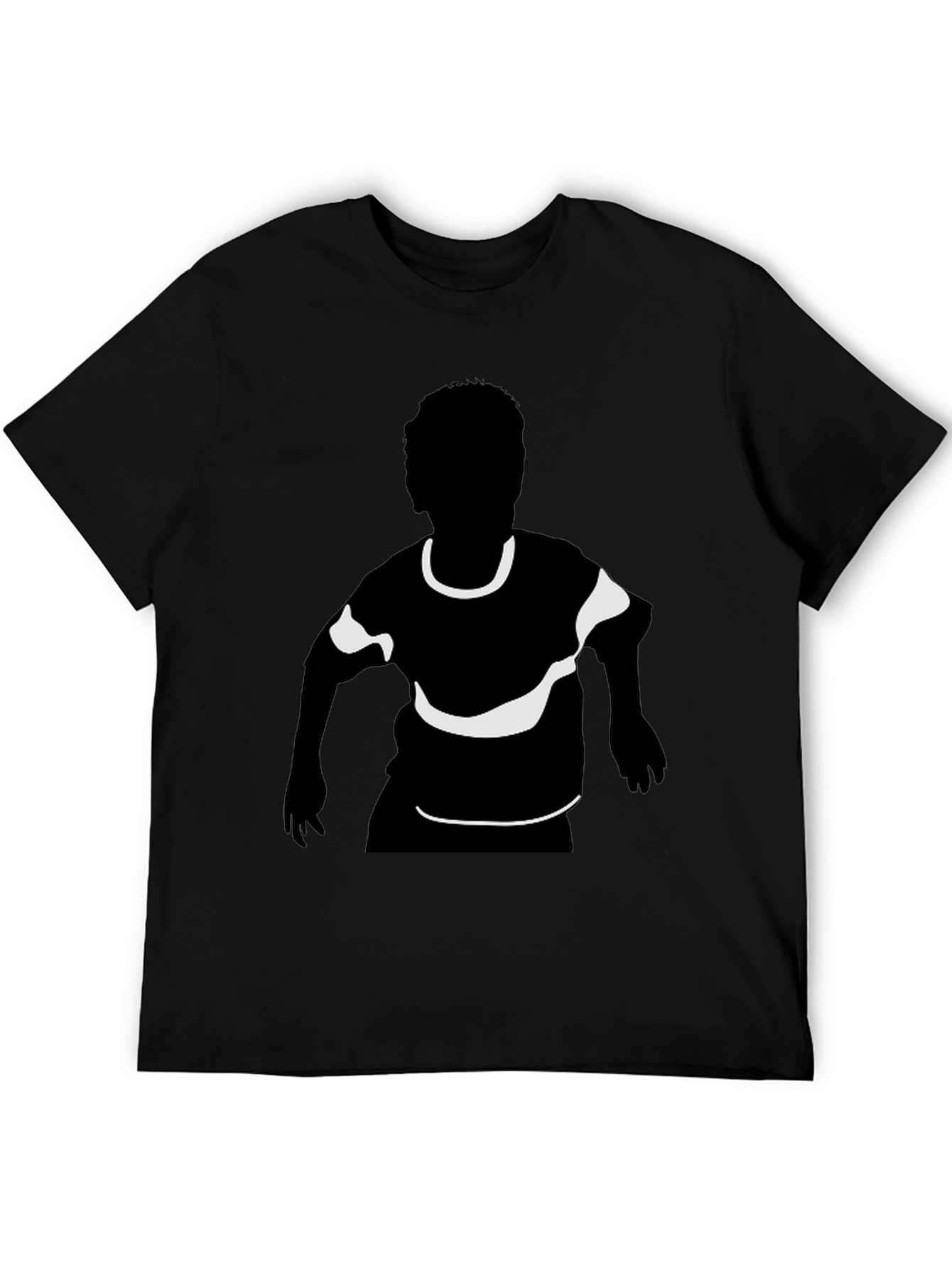 Black Black T-Shirt with Child Silhouette Graphic Print view 5