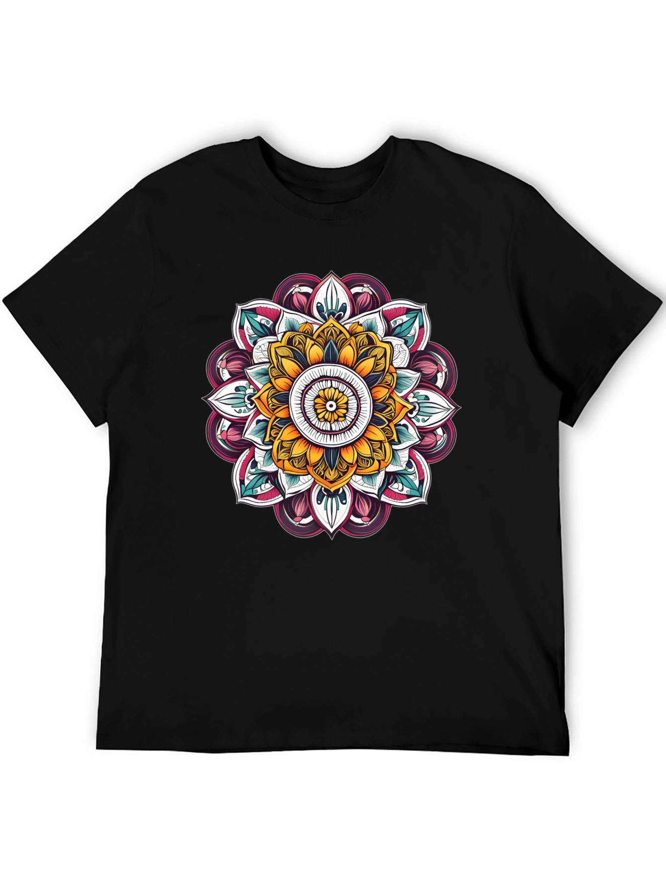 Black Mandala Graphic Black T-Shirt view 5