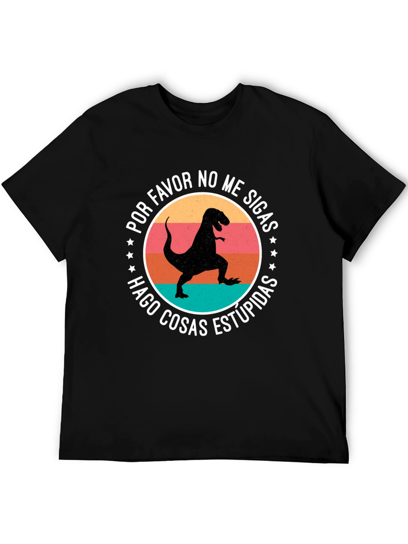 Black Dinosaur Graphic Tee - "Por Favor No Me Sigas" view 5