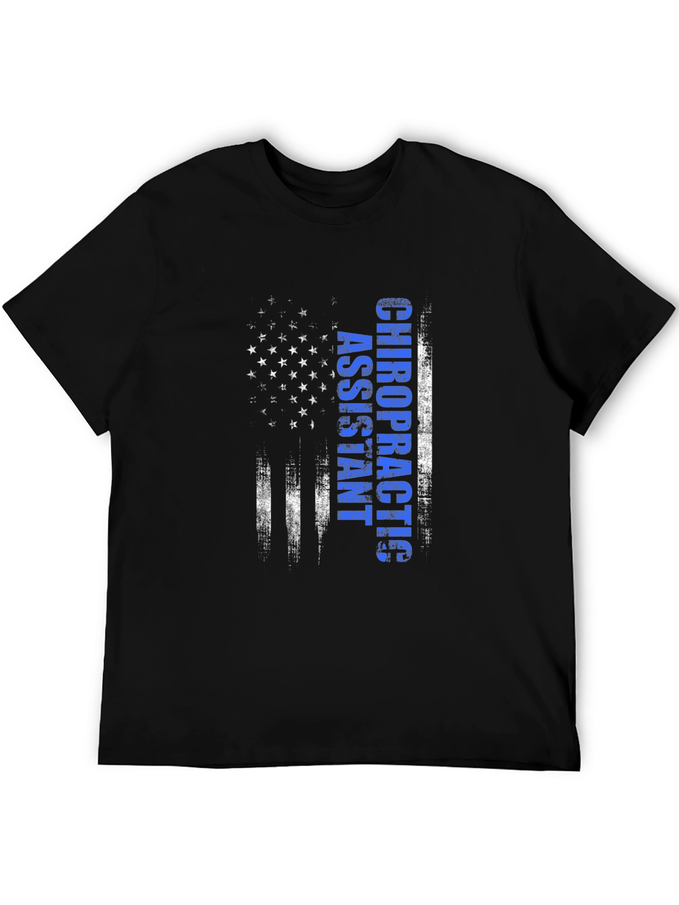 Black Chiropractic Assistant American Flag T-Shirt view 5