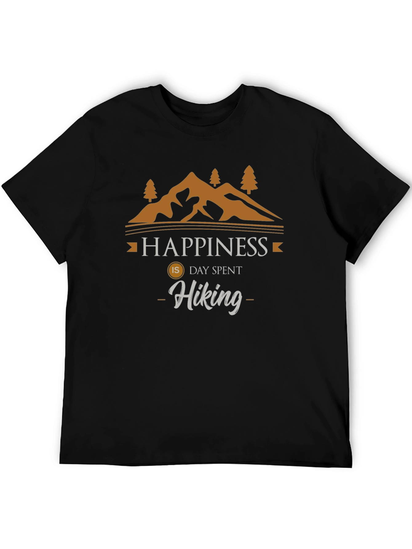 Black Happiness is Hiking T-Shirt | Outdoor Adventure Tee view 5