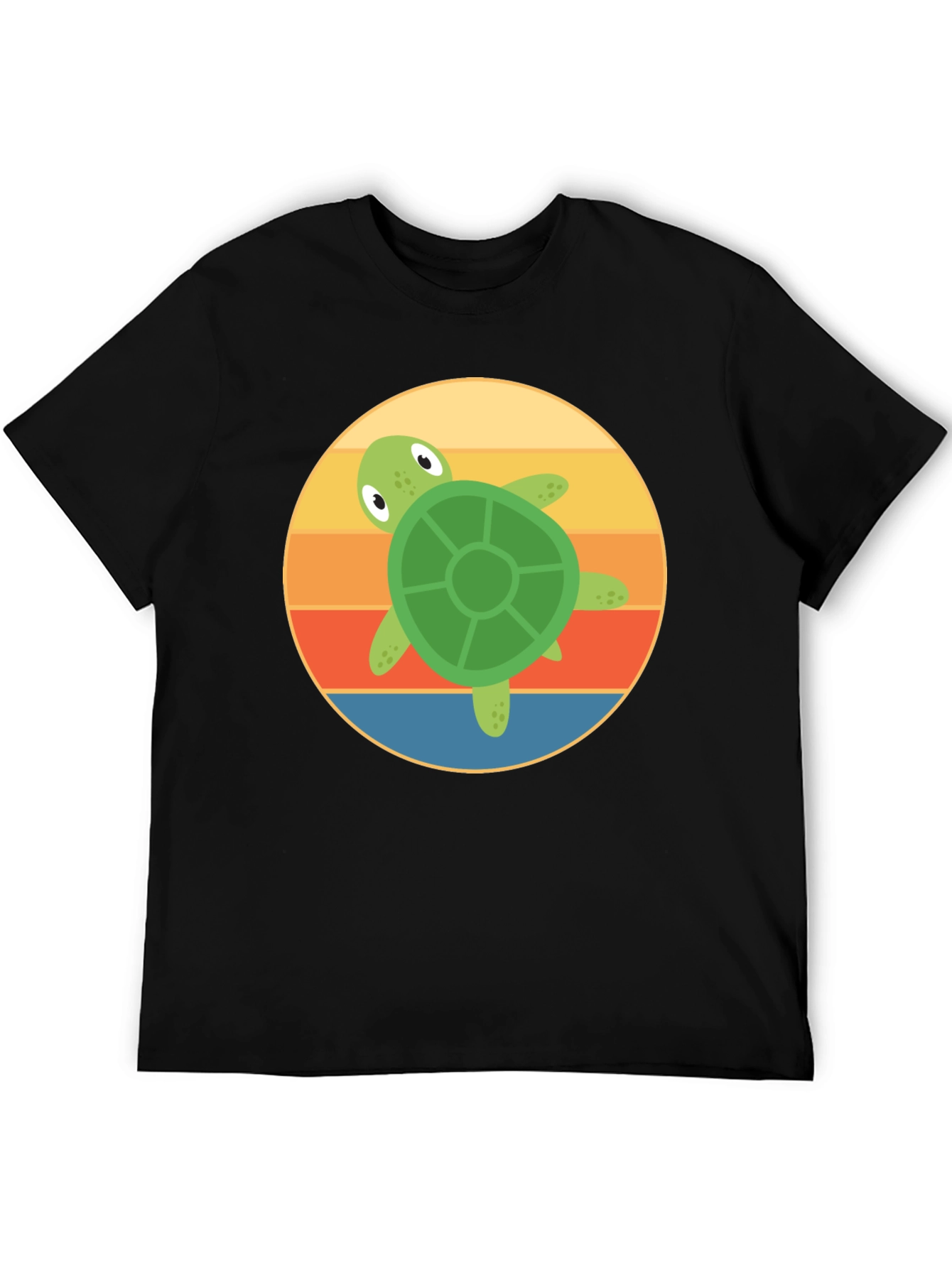 Black Retro Turtle Graphic Tee view 5