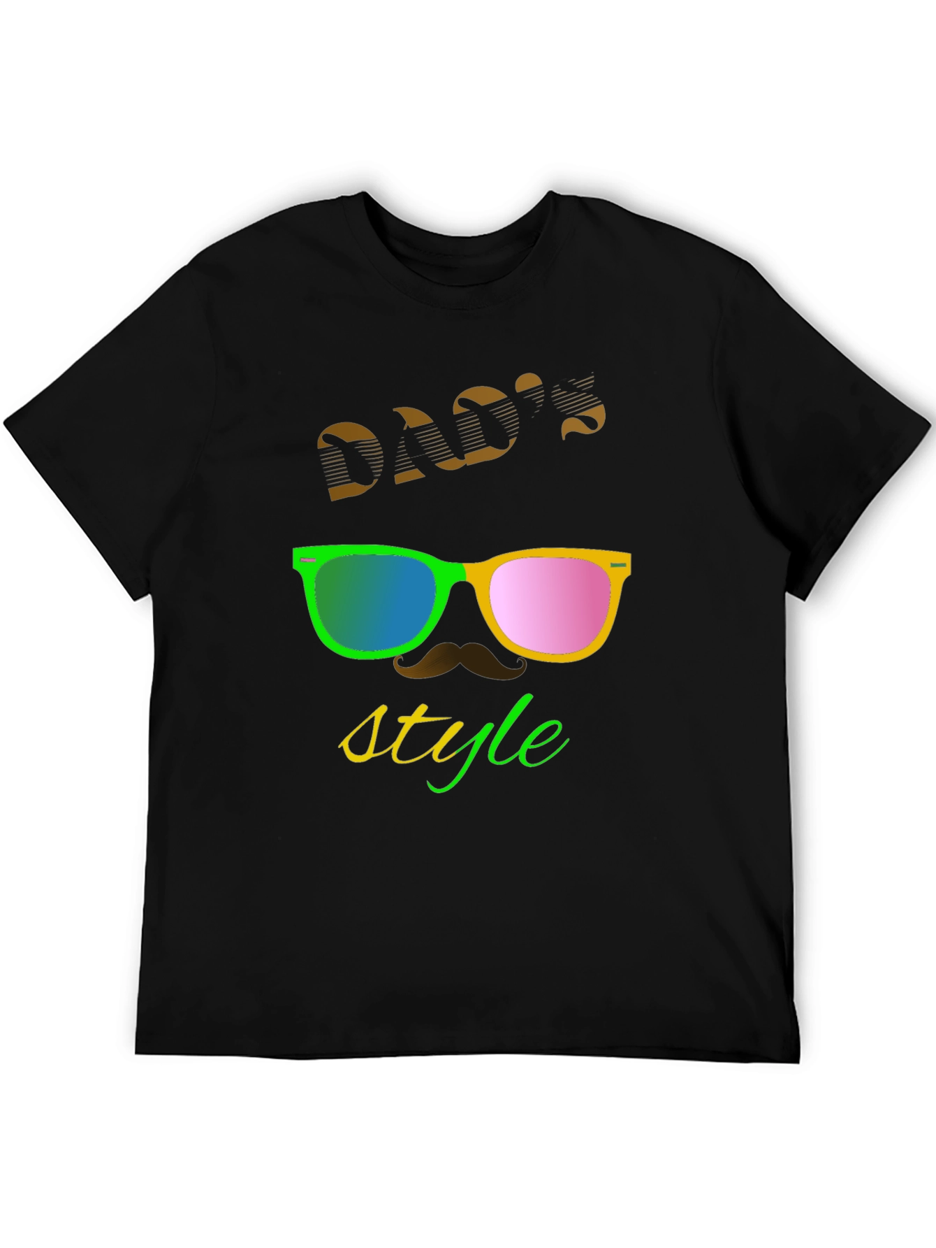 Black Dad's Style Graphic T-Shirt view 5