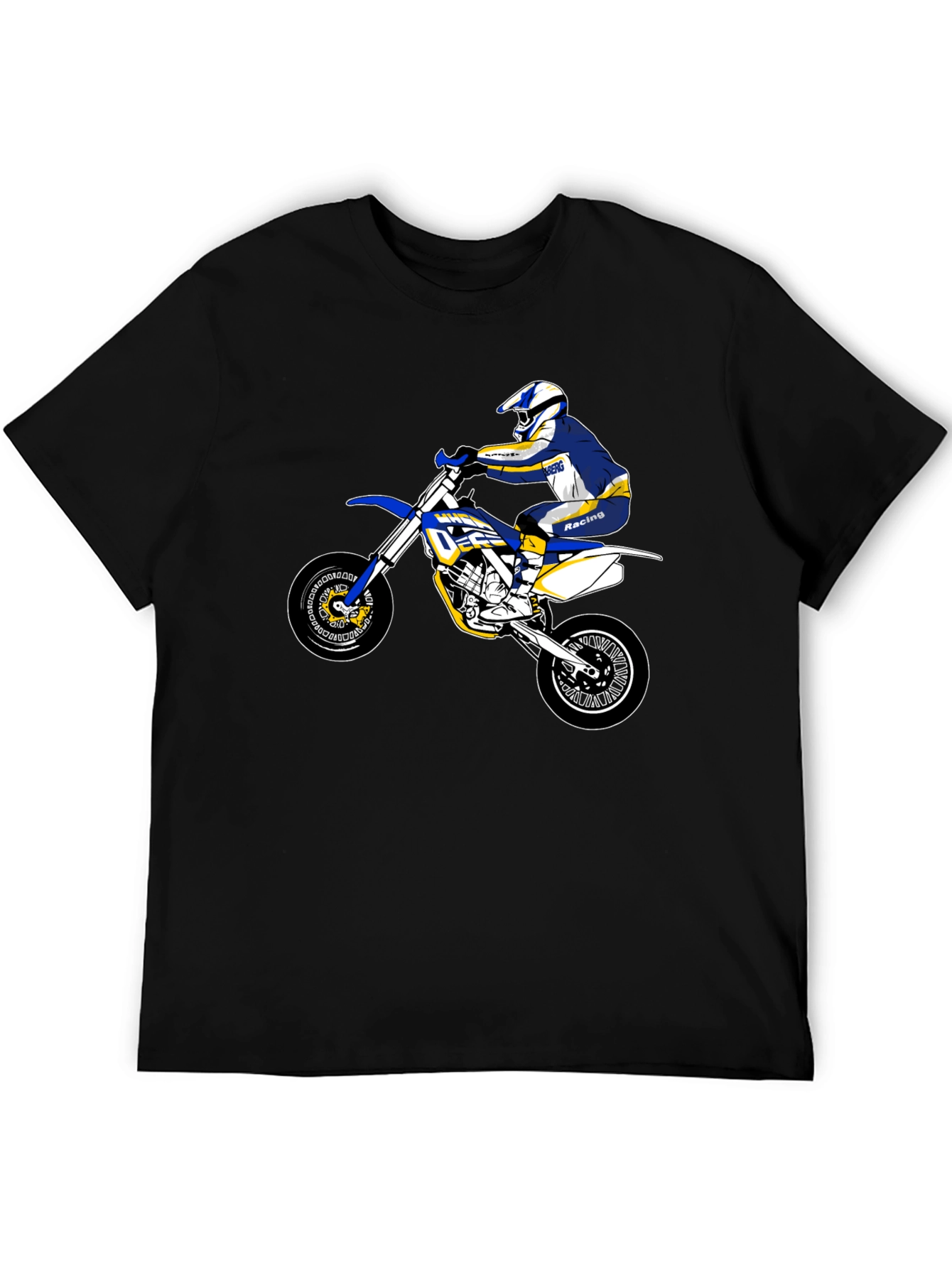 Black Dirt Bike Rider Graphic Tee - Black view 5