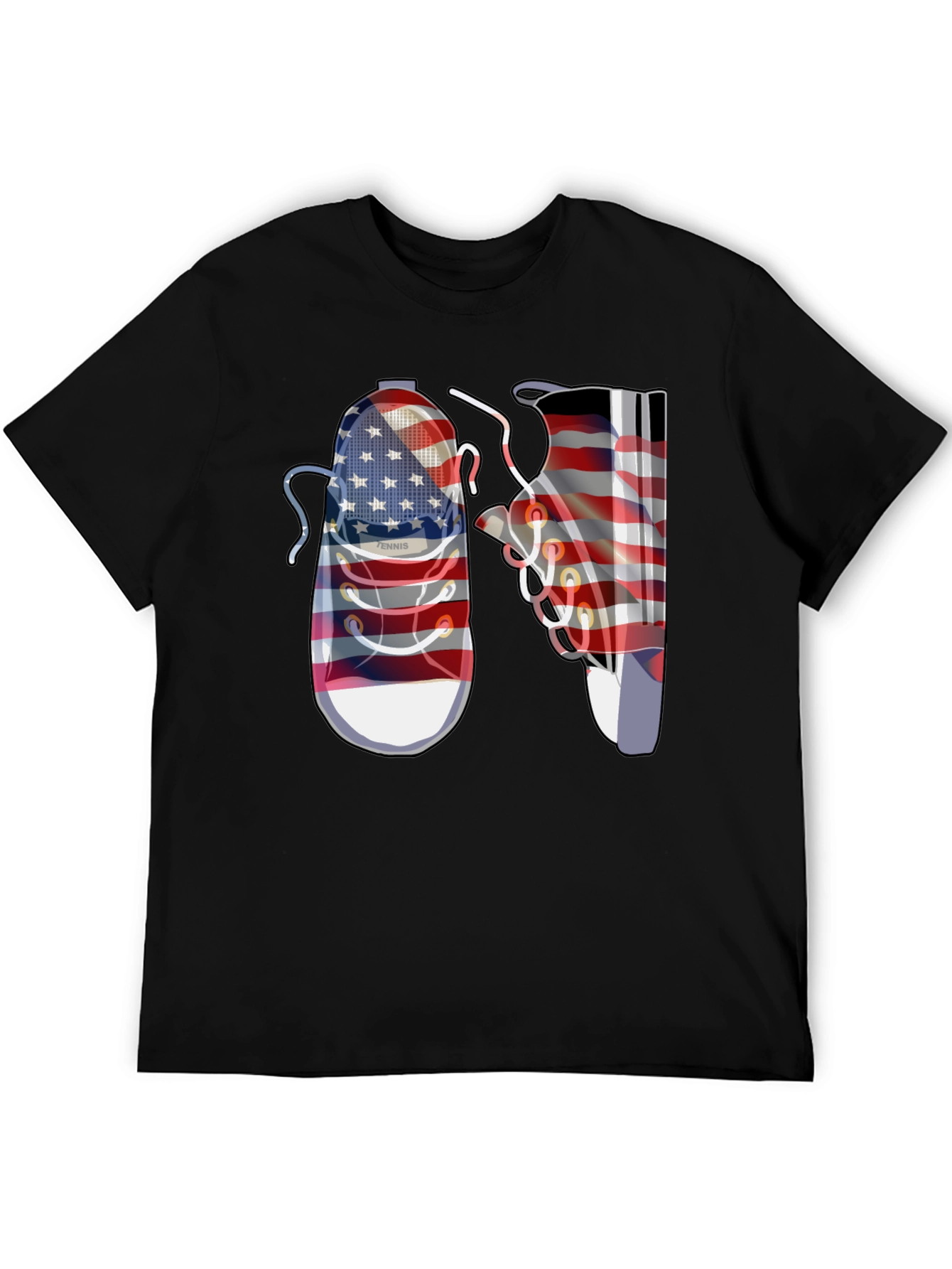 Black American Flag Shoes Graphic Tee view 5