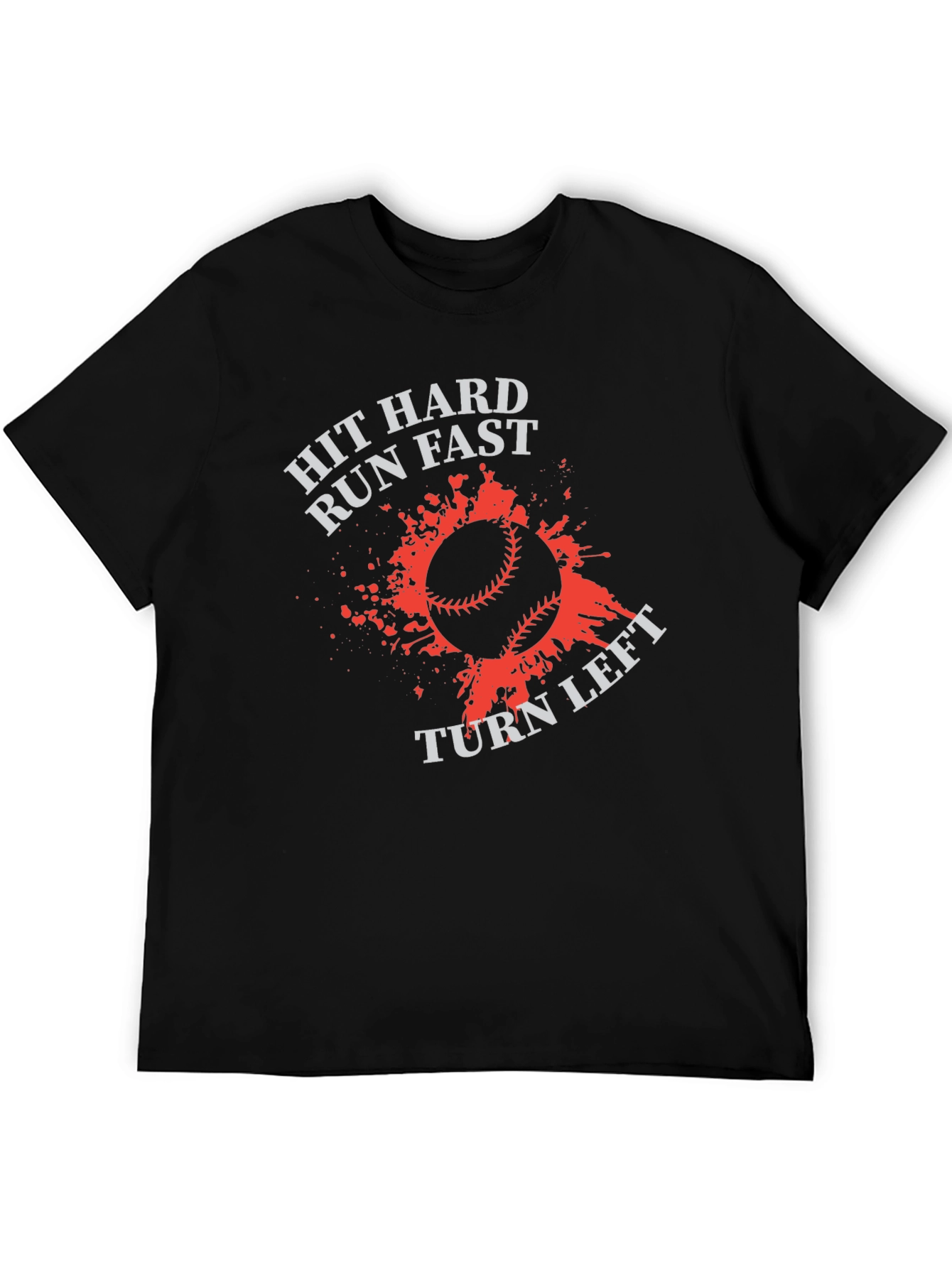 Black Baseball Graphic Tee: Hit Hard, Run Fast view 5