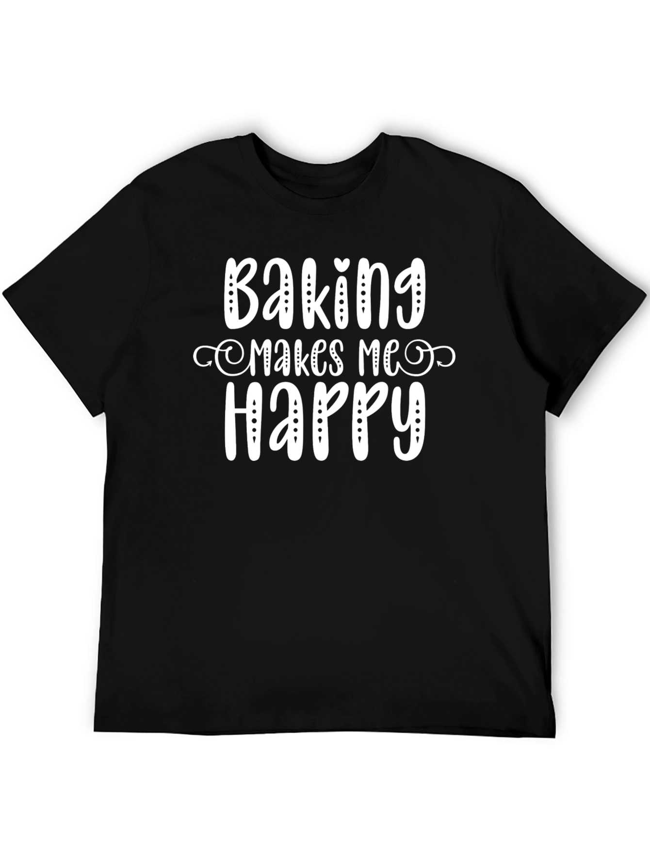 Black Baking Makes Me Happy Graphic Tee view 5