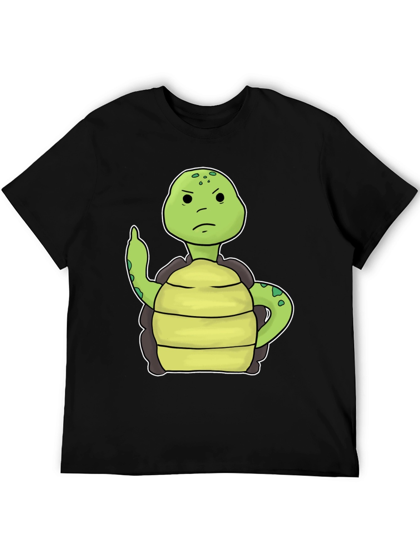 Black Grumpy Turtle T-Shirt Funny Graphic Tee view 5