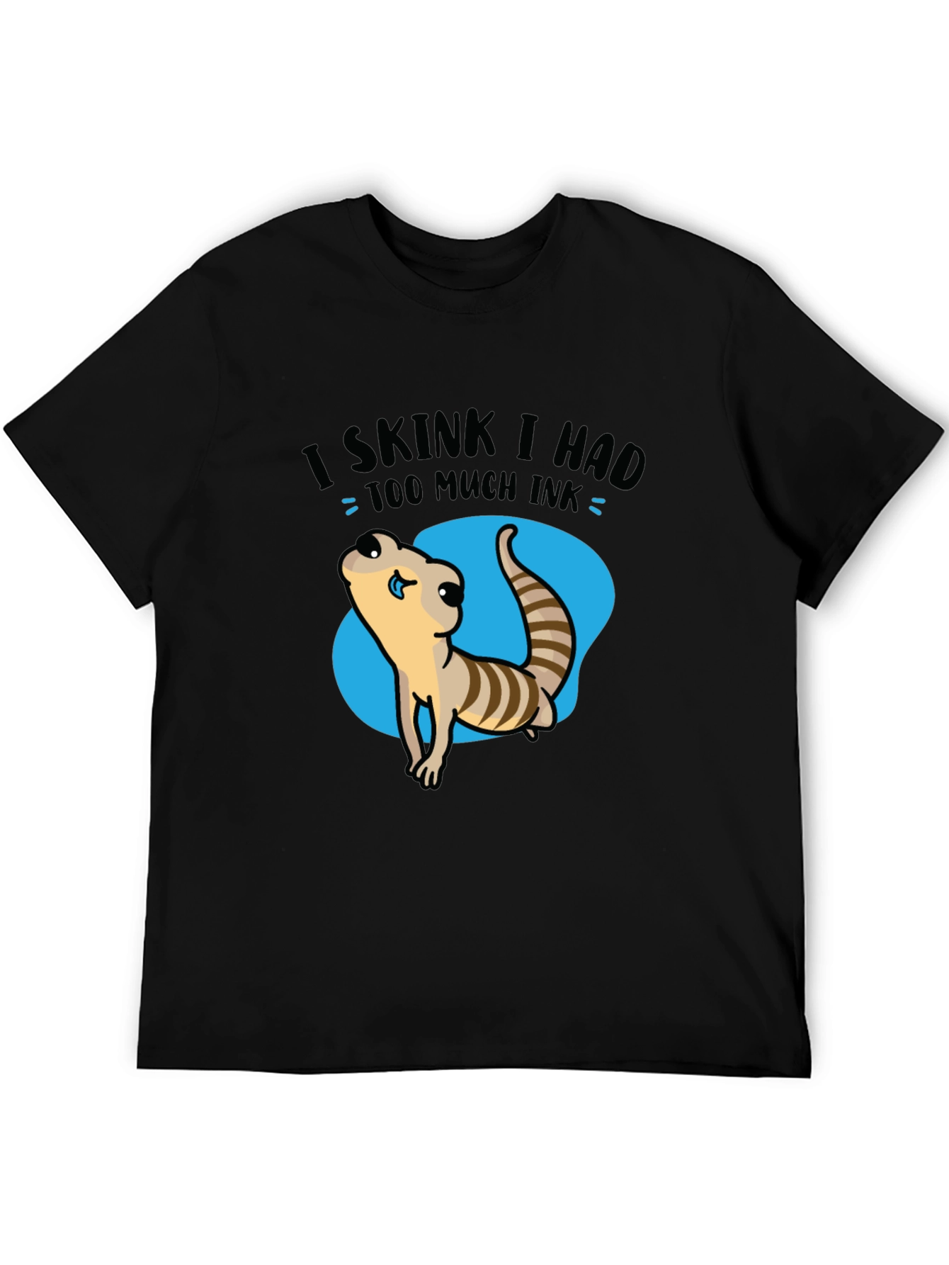 Black Funny Skink Graphic T-Shirt view 5