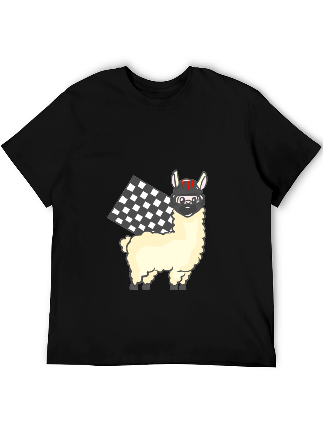 Black Llama Racer Black T-Shirt view 5
