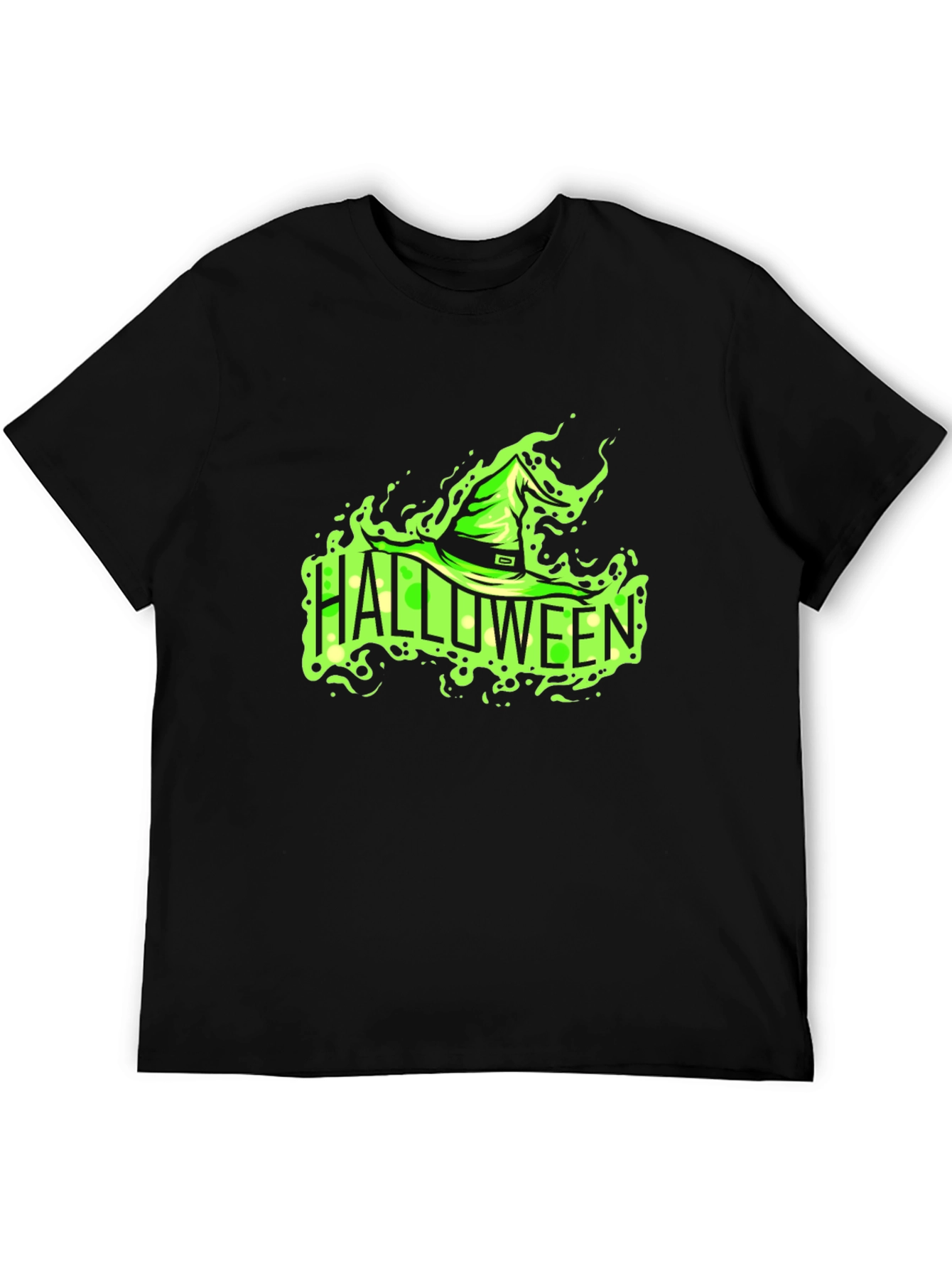 Black Halloween Witch Hat Graphic Tee view 5
