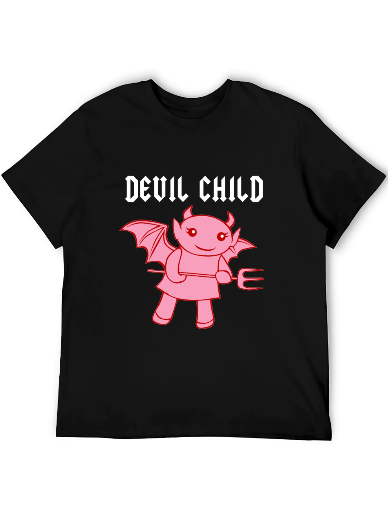 Black Devil Child Graphic Tee - Unisex Black T-Shirt view 5
