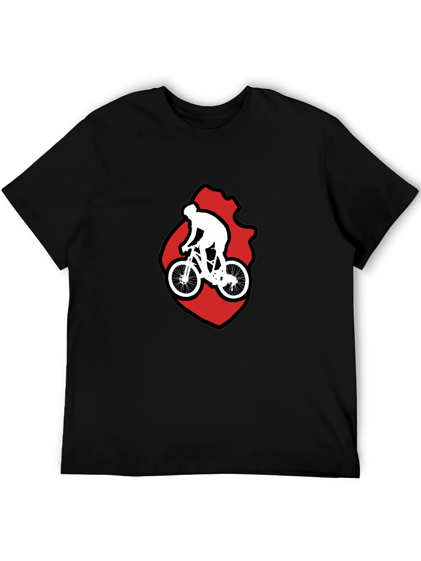 Black Cycling Graphic T-Shirt - Mountain Bike Rider Design view 5