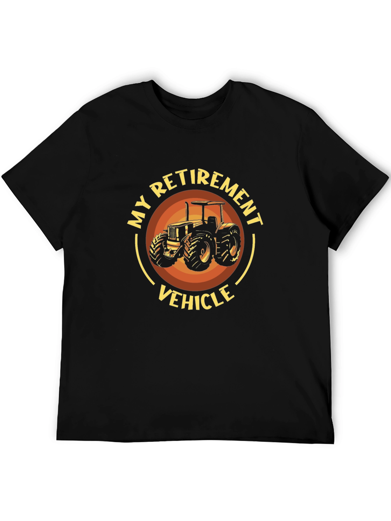 Black Retirement Vehicle Tractor Graphic T-Shirt view 5