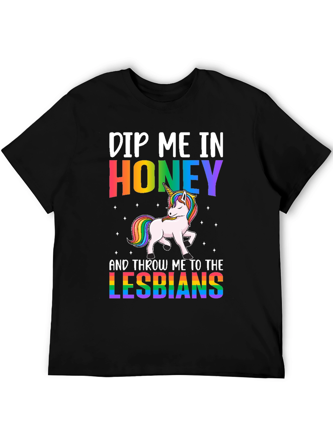 Black Dip Me In Honey Lesbians Graphic Tee view 5