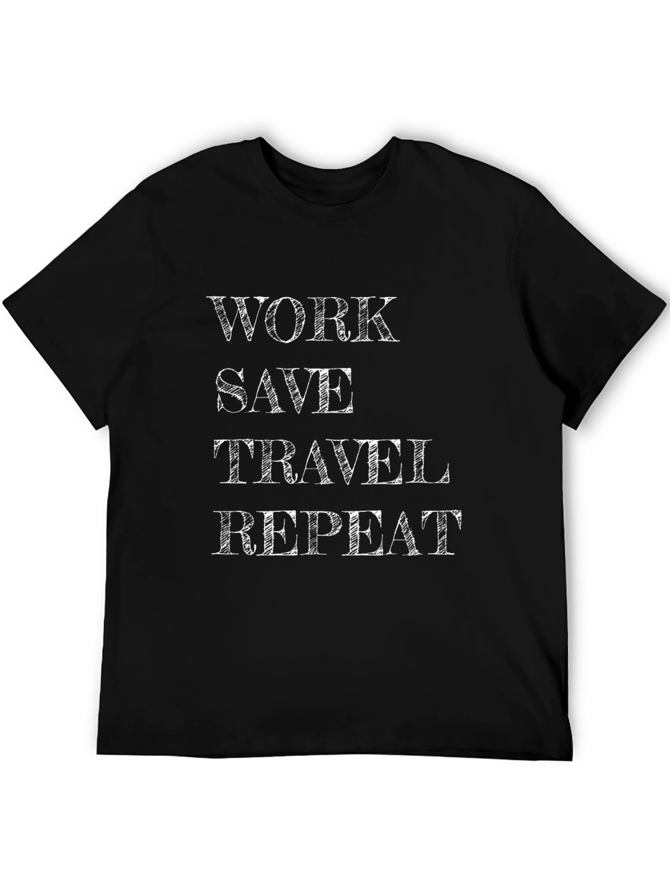 Black Work Save Travel Repeat T-Shirt view 5